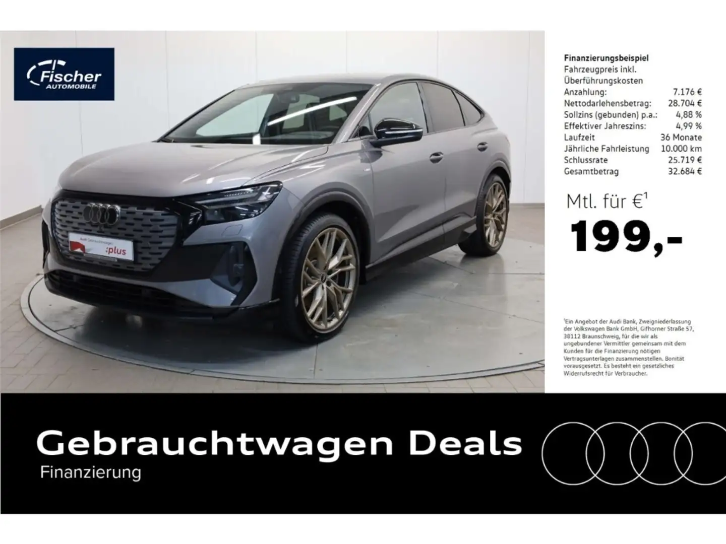 Audi Q4 e-tron Sportback 40 edition S line Gris - 1