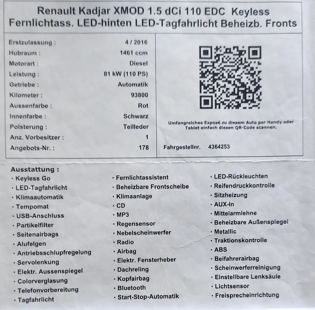 Renault Kadjar Energy dCi 110 EDC Experience Rot - 1