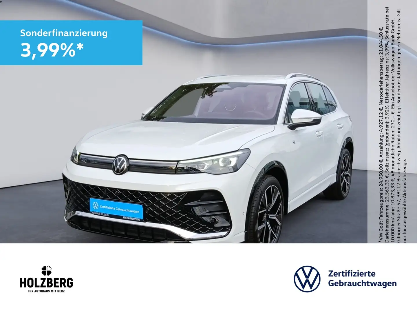 Volkswagen Tiguan 2.0 TDI R-Line STHZ+H&K+AHK+HUD Weiß - 1