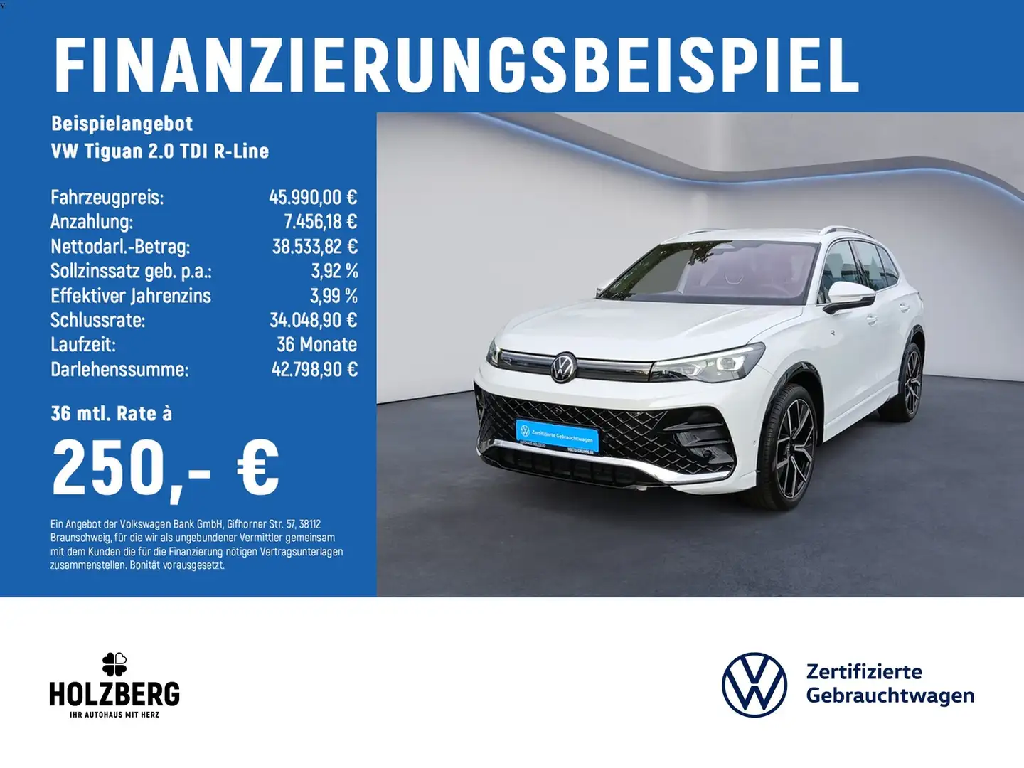 Volkswagen Tiguan 2.0 TDI R-Line STHZ+H&K+AHK+HUD Weiß - 2