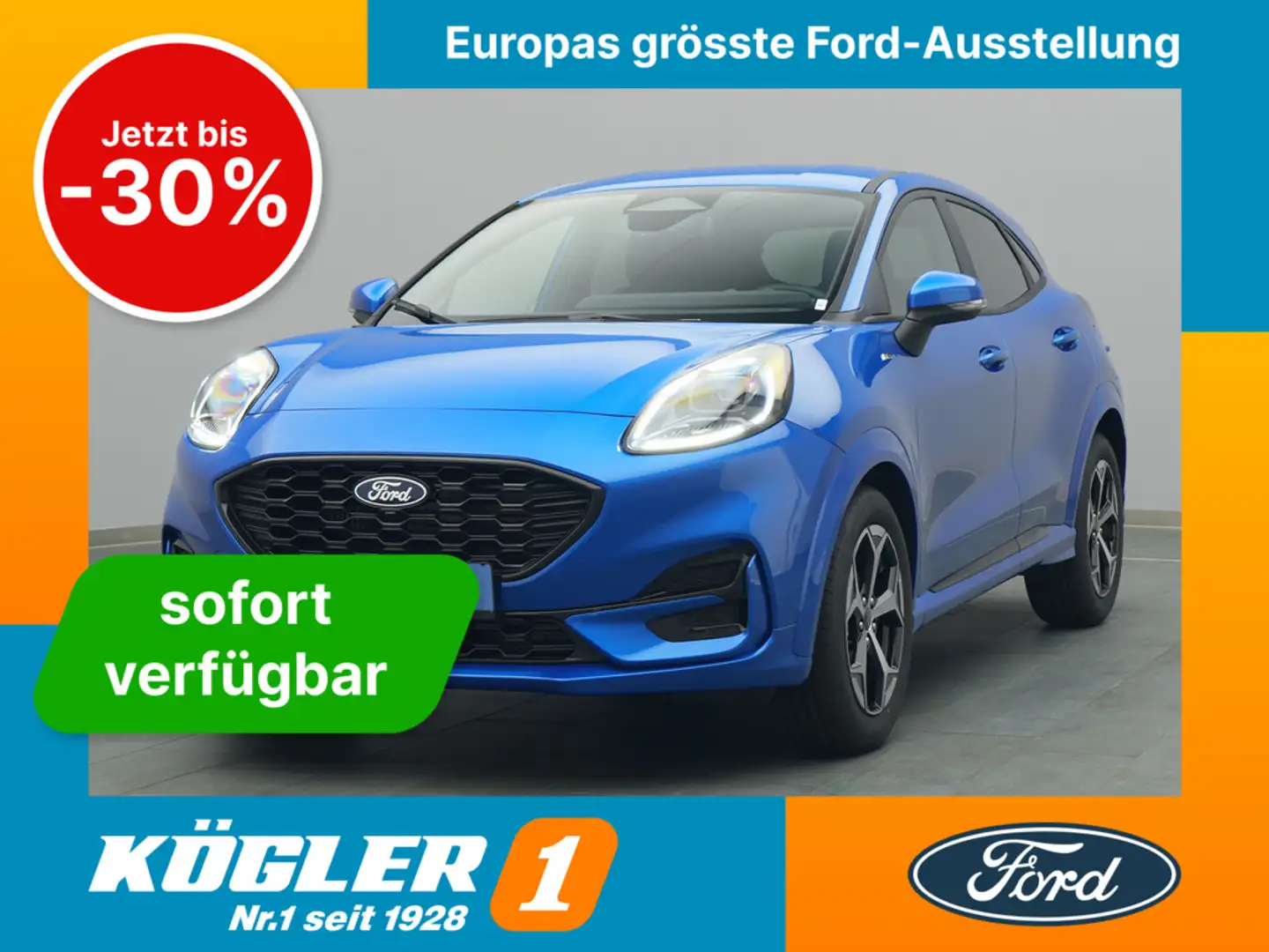 Ford Puma ST-Line 125PS/Winter-Paket/LED/PDC -20%* Bleu - 1