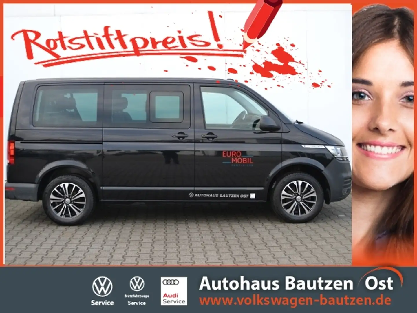 Volkswagen T6.1 Caravelle 2.0 TDI 150 PS DSG Trendline CLIMATRONIC/ALU-17-Z Noir - 1