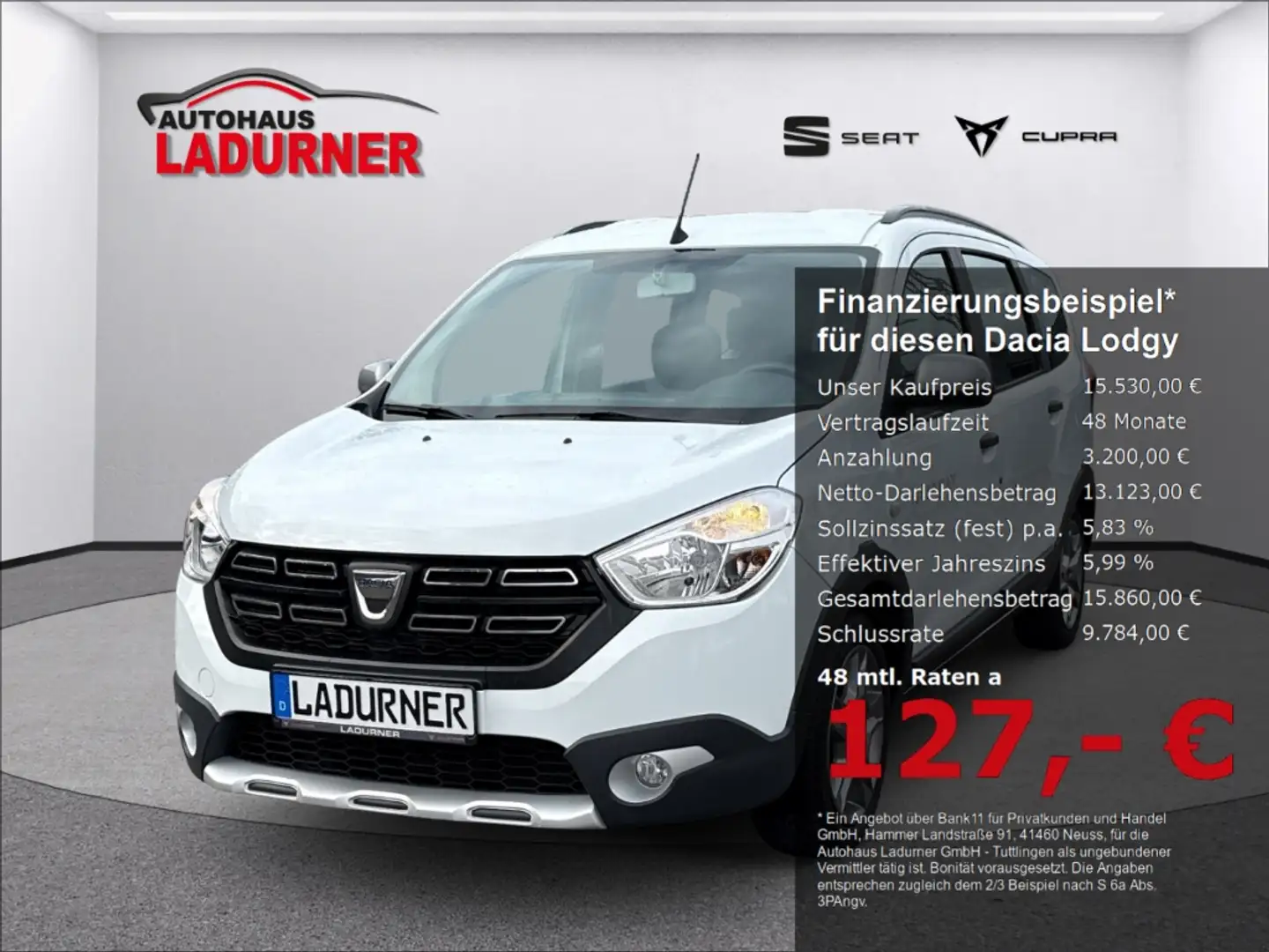 Dacia Lodgy Stepway 1.3 TCE KAT *Navi/7-Sitzer/PDC/SHZ* Weiß - 1