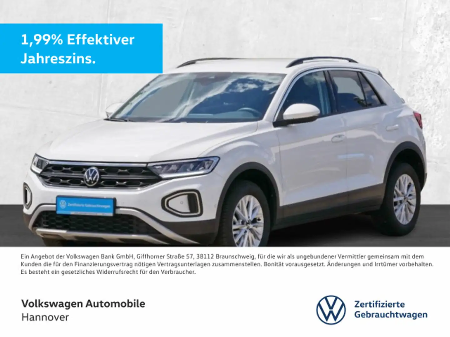 Volkswagen T-Roc 1.0 TSI Life Navi LED DigCockpit PDC SHZ Weiß - 1