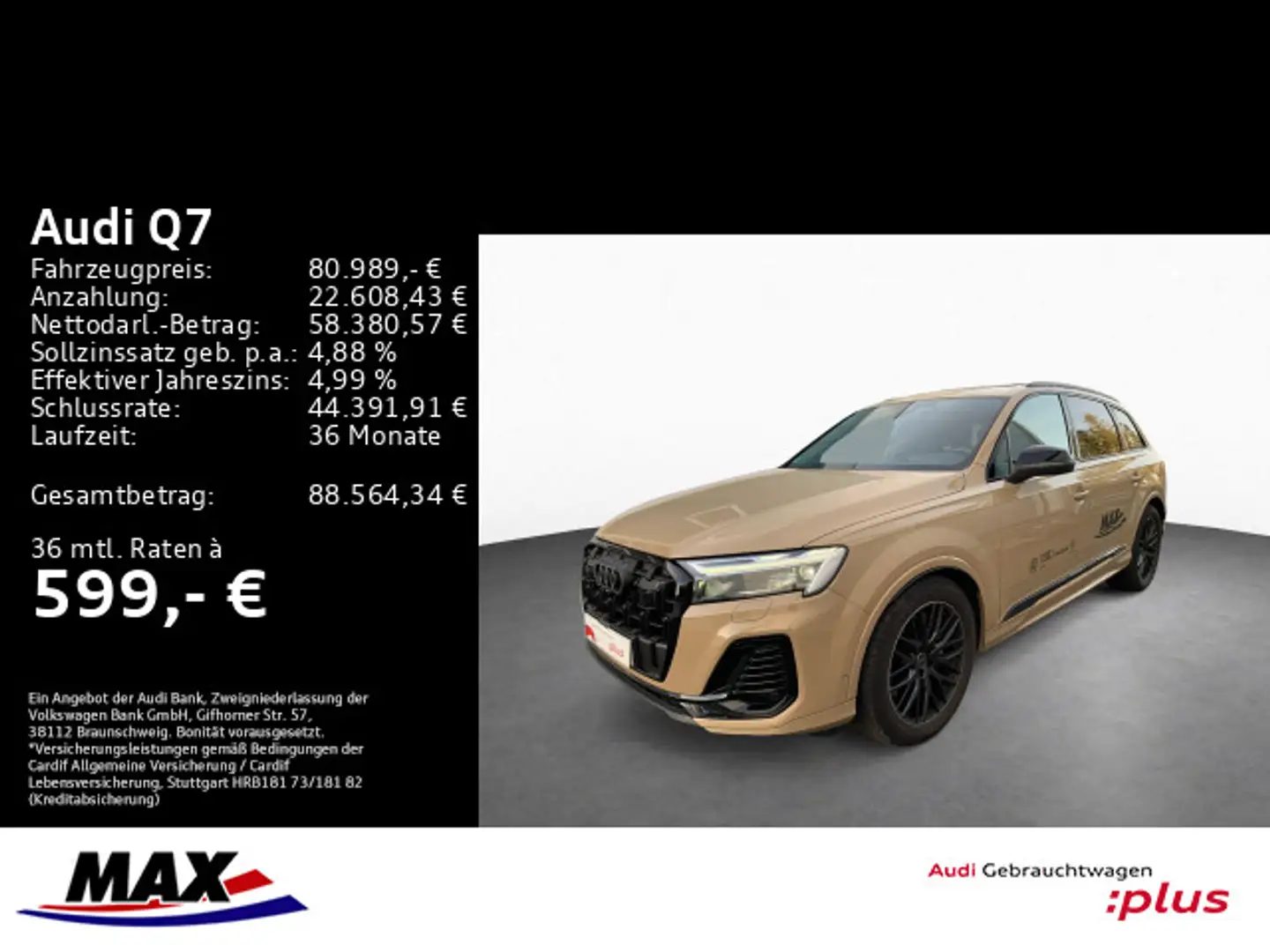 Audi Q7 50 TDI quattro S LINE ALLRADL+MATRIX+PANO+AHK Gold - 1