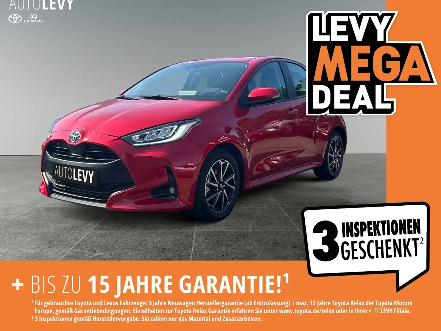 Toyota Yaris 1.5 D Team Deutschland FLA SpurH LM LED Roşu - 1