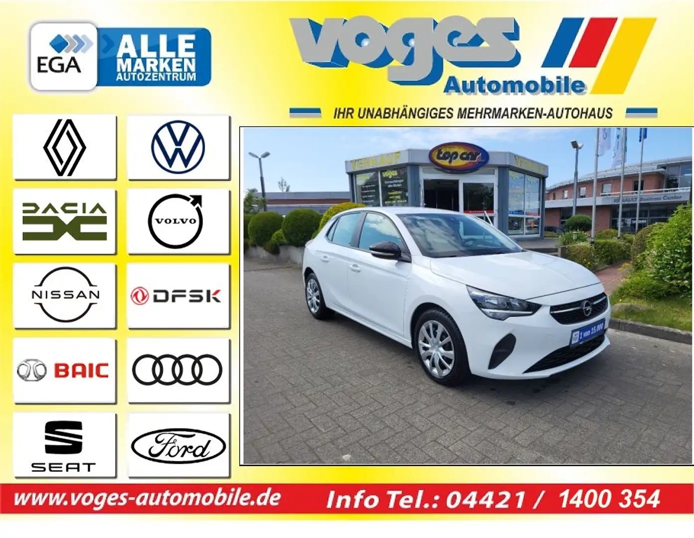 Opel Corsa 1.2 Di Turbo  Edition  +PDC+GJR+SHZG+ Blanc - 1