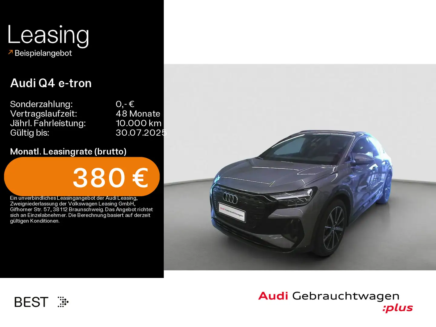 Audi Q4 e-tron 45 S-LINE*NAVI-PLUS*LED*KAMERA*LEDER*A Grau - 1