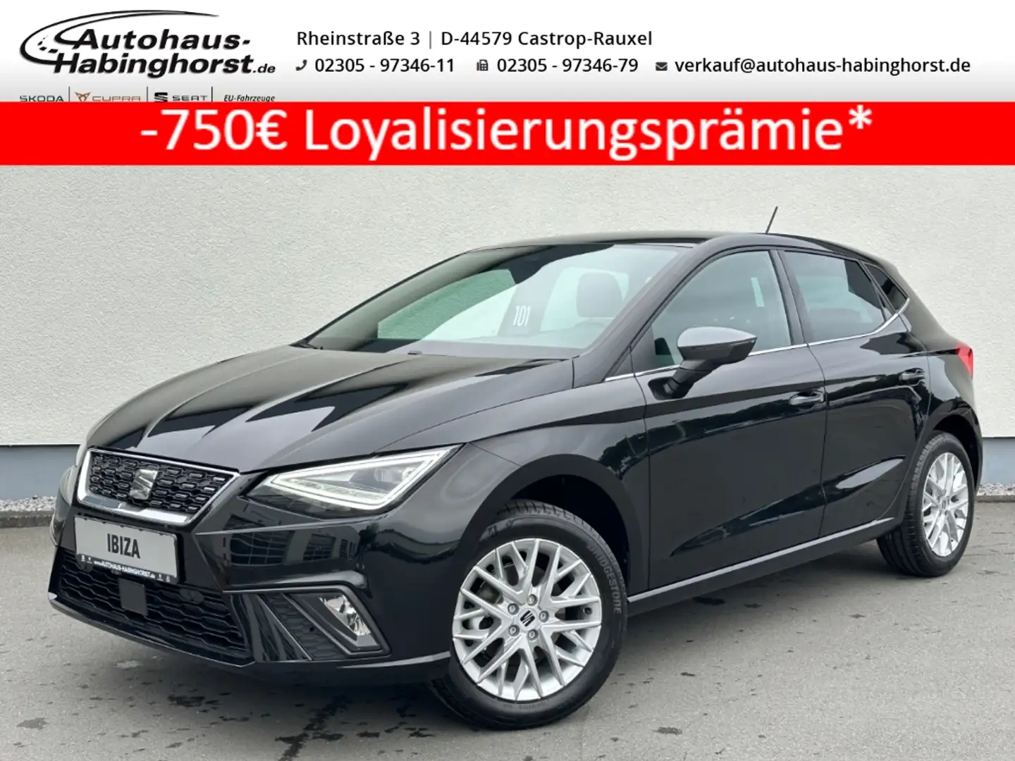 SEAT Ibiza 1.0 TSI Xcellence Kessy Kamera LED Navi Full Link Schwarz - 1