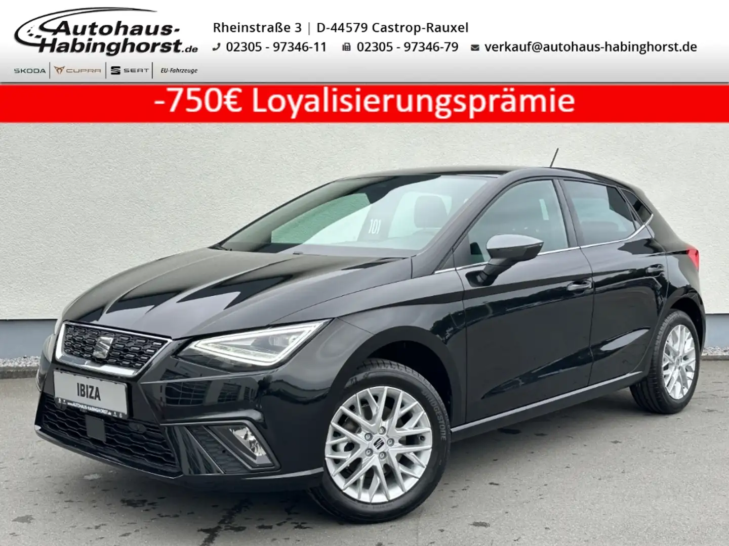 SEAT Ibiza 1.0 TSI Xcellence Kessy Kamera LED Navi Full Link Schwarz - 1