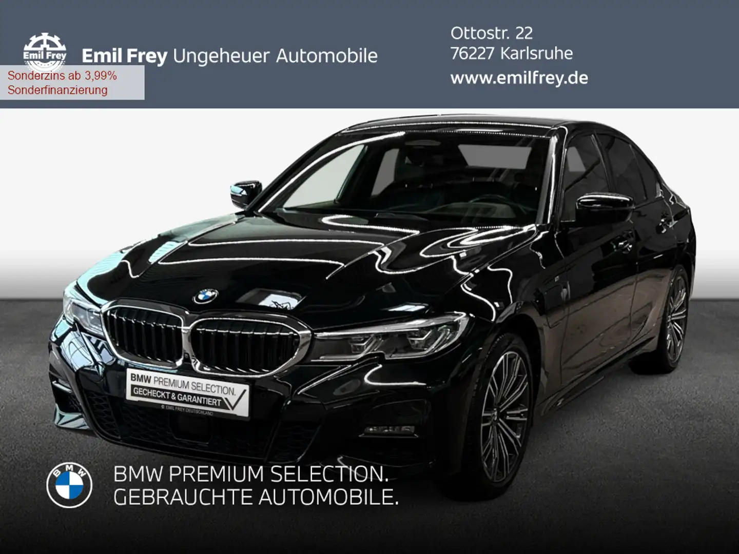 BMW 330 e Aut.*M Sport*HuD*AHK*Laser Schwarz - 1