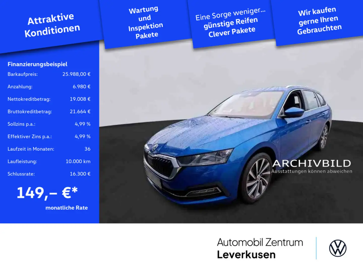 Skoda Octavia Combi iV Style DSG NAVI VIRT HUD ACC Blau - 1