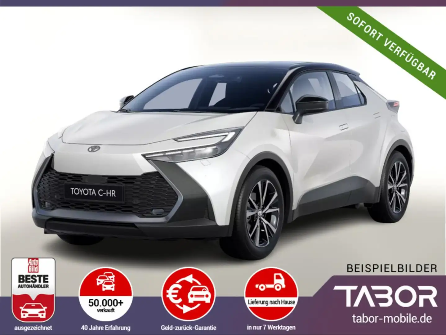 Toyota C-HR 1.8 Hyb 140 Aut. Nav el.Heckkl SHZ Keyl 18Z Weiß - 1