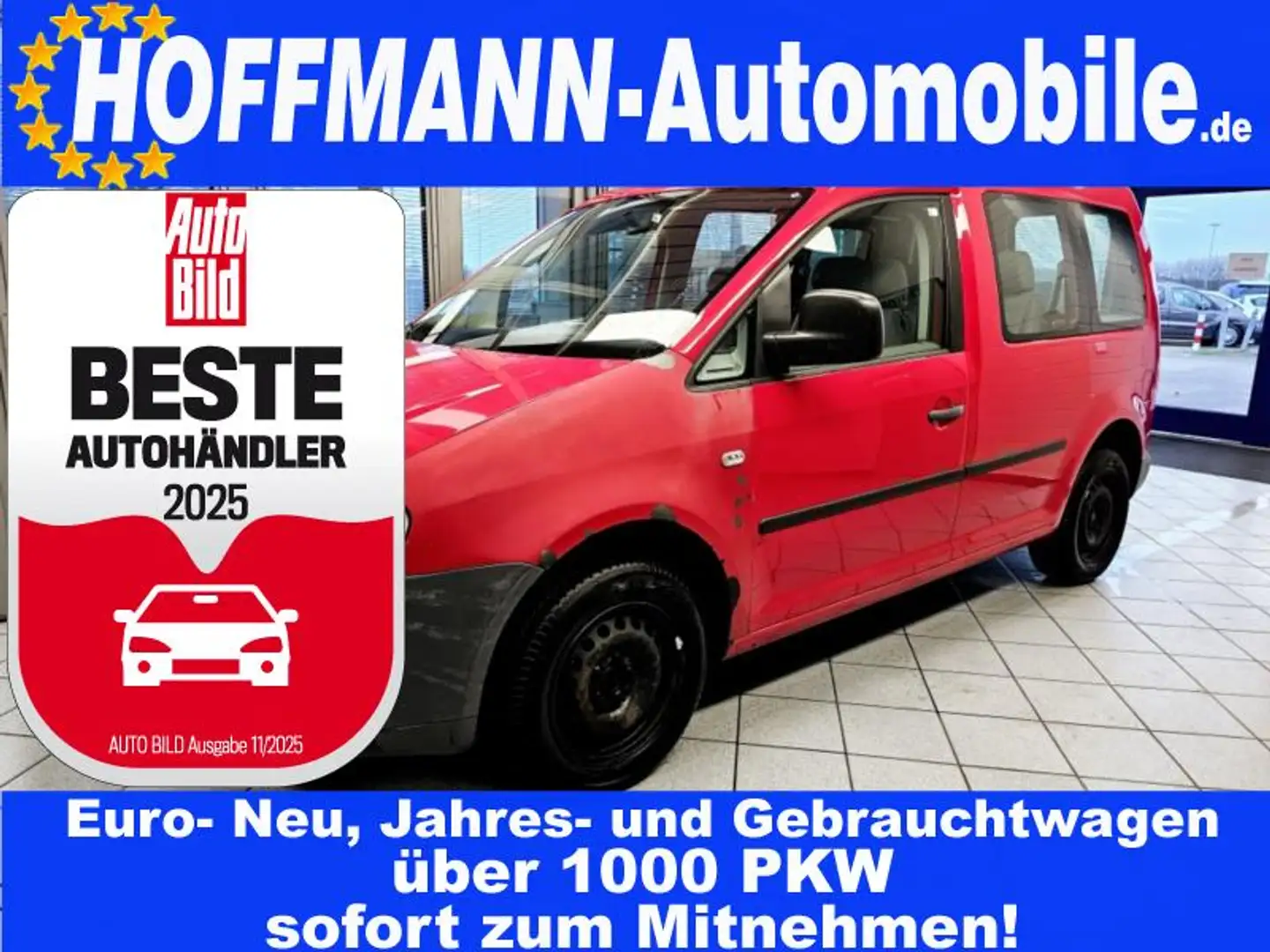 Volkswagen Caddy 75 PS, 1,9 Lieter, ohne Tüv, Rood - 1