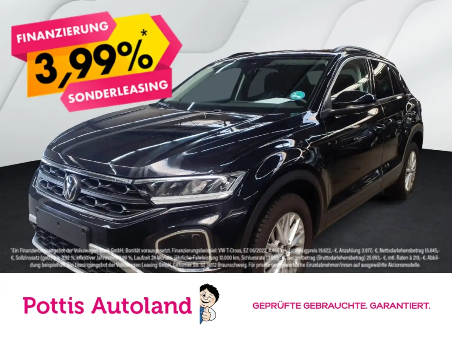 Volkswagen T-Roc 1.0 TSI LIFE NAVI KLIMA PDC LED Schwarz - 1