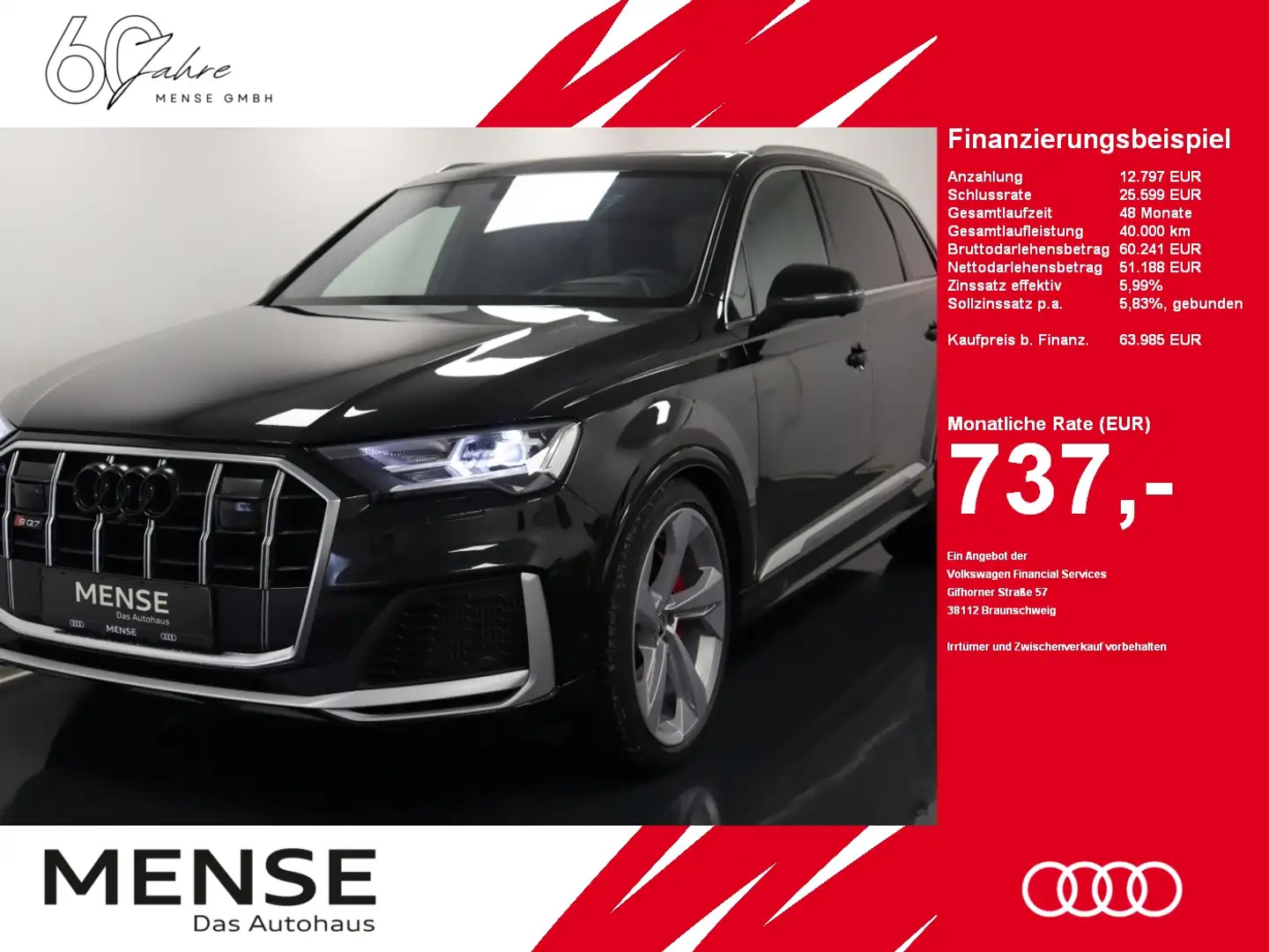 Audi SQ7 quattro tiptronic |AHK|Luft|SD|HUD Schwarz - 1