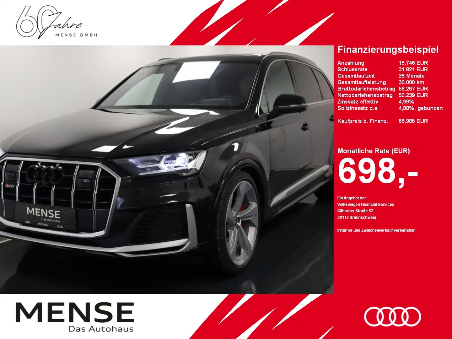 Audi SQ7 quattro tiptronic |AHK|Luft|SD|HUD Schwarz - 1