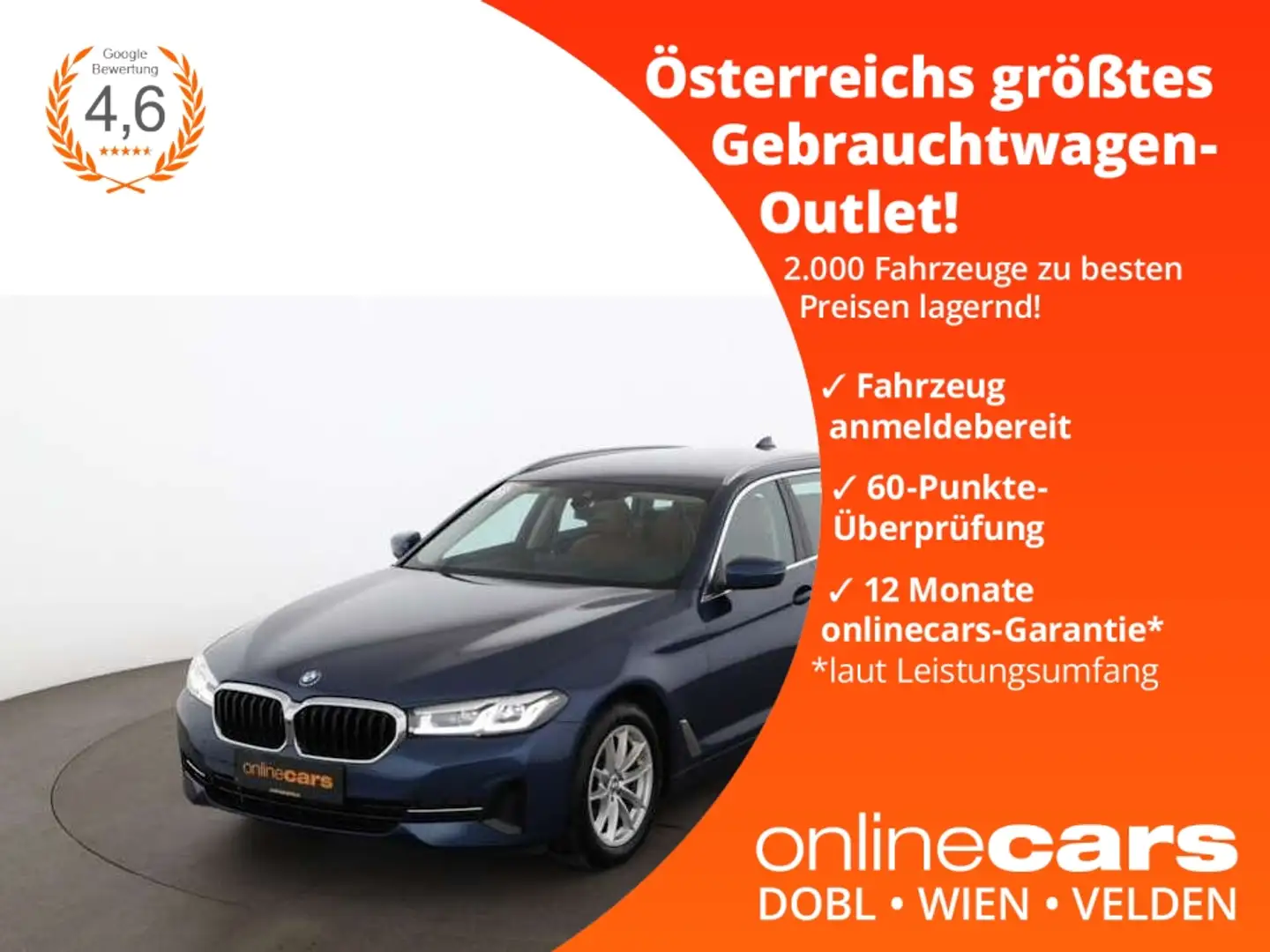 BMW 520 d Touring xDrive Aut LED HEAD-UP 360-CAM LEDER Blau - 1