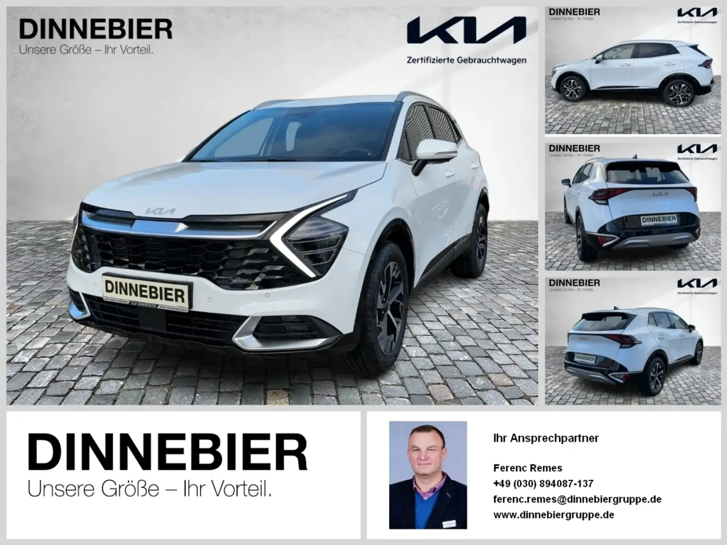 Kia Sportage Spirit 1.6T LED+360°Kamera+Navi+SHZ Weiß - 1
