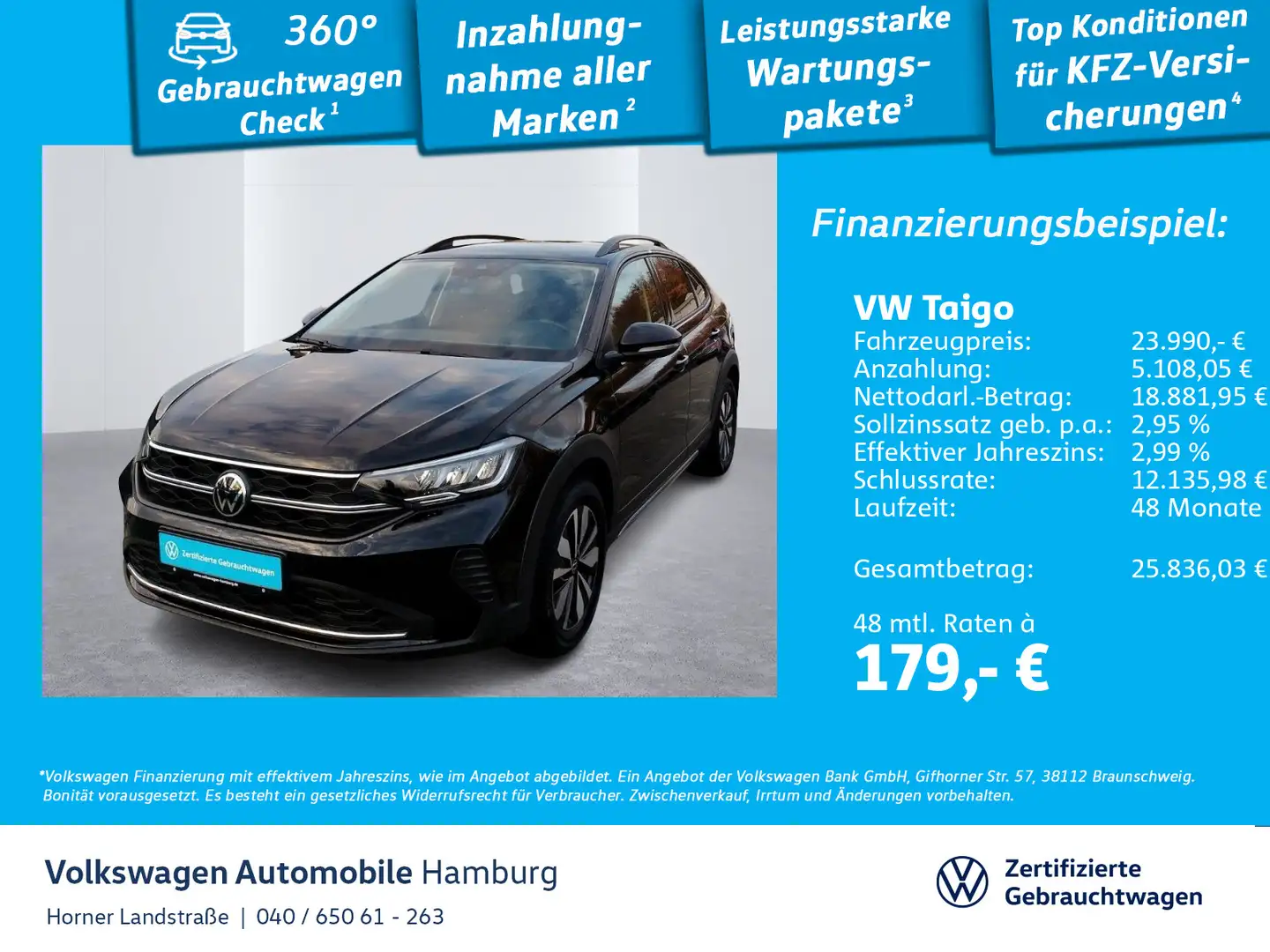 Volkswagen Taigo Goal 1.0 TSI Sitzhzg Einparkhilfe CarPlay Noir - 1