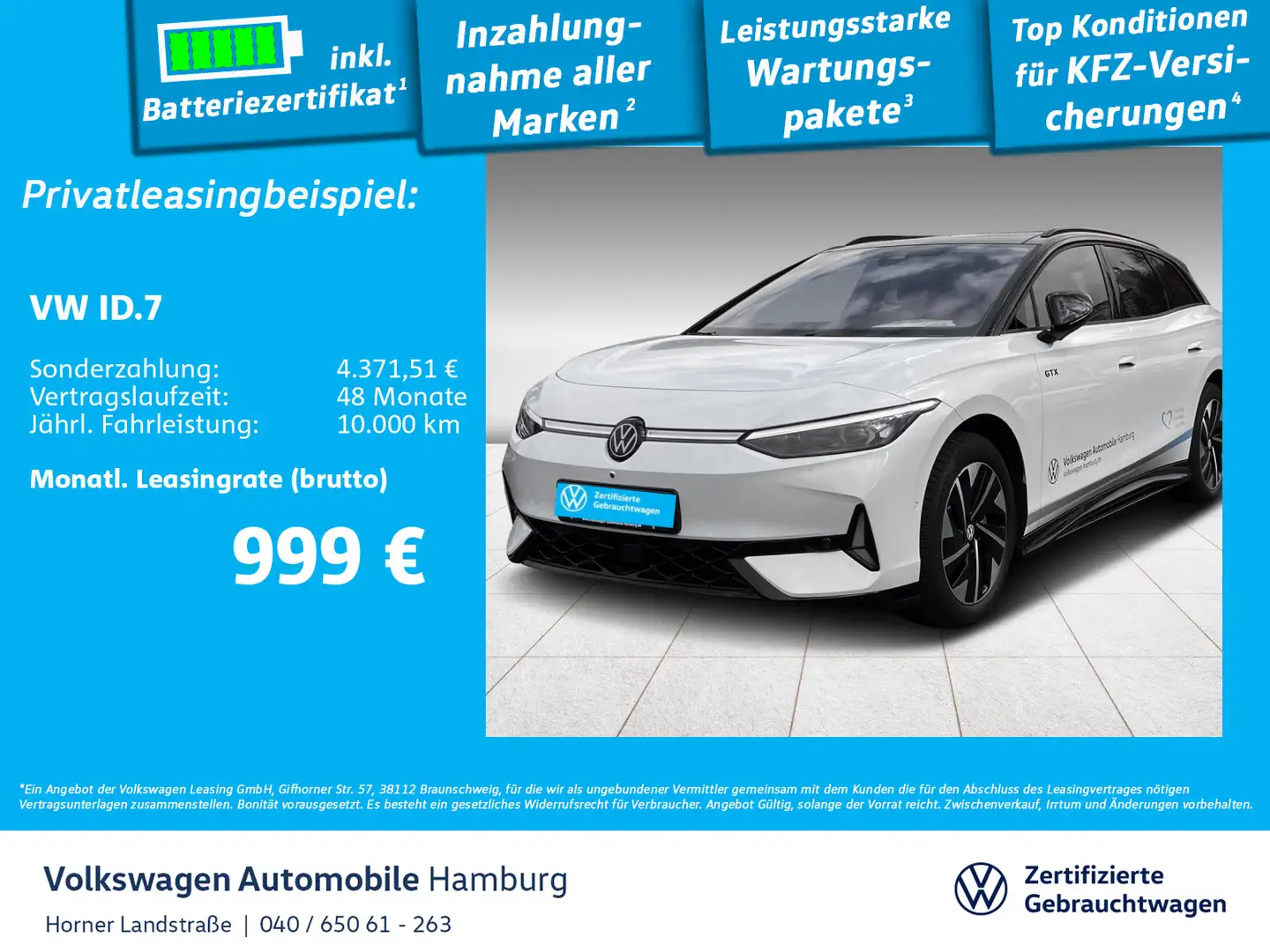 Volkswagen ID.7 Tourer GTX 4Motion Navi AHK CarPlay Sitzhzg Weiß - 1