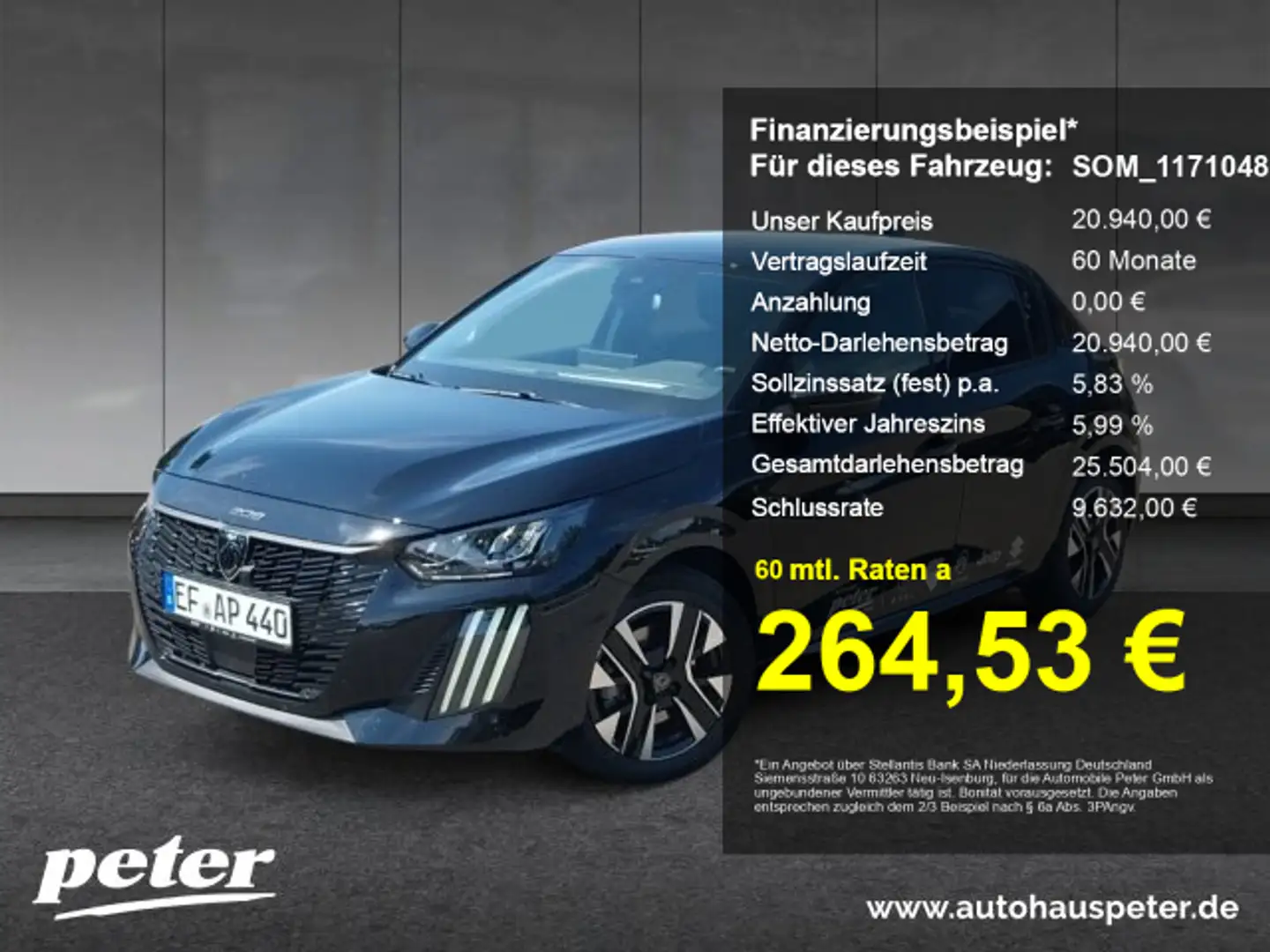 Peugeot 208 208 Allure Hybrid 100 eDSC +Kamera+SHZ+Navi+ Schwarz - 1