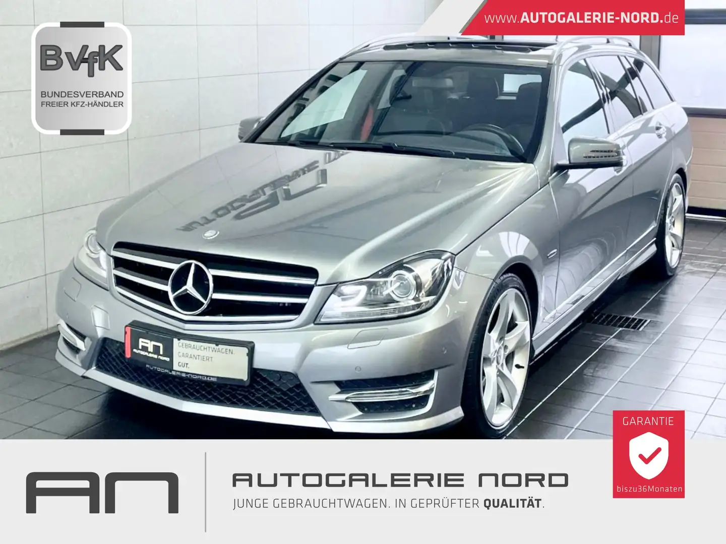 Mercedes-Benz C 250 4M AMG Line+Premium-Paket+e.SHD+AHK+ Silber - 1