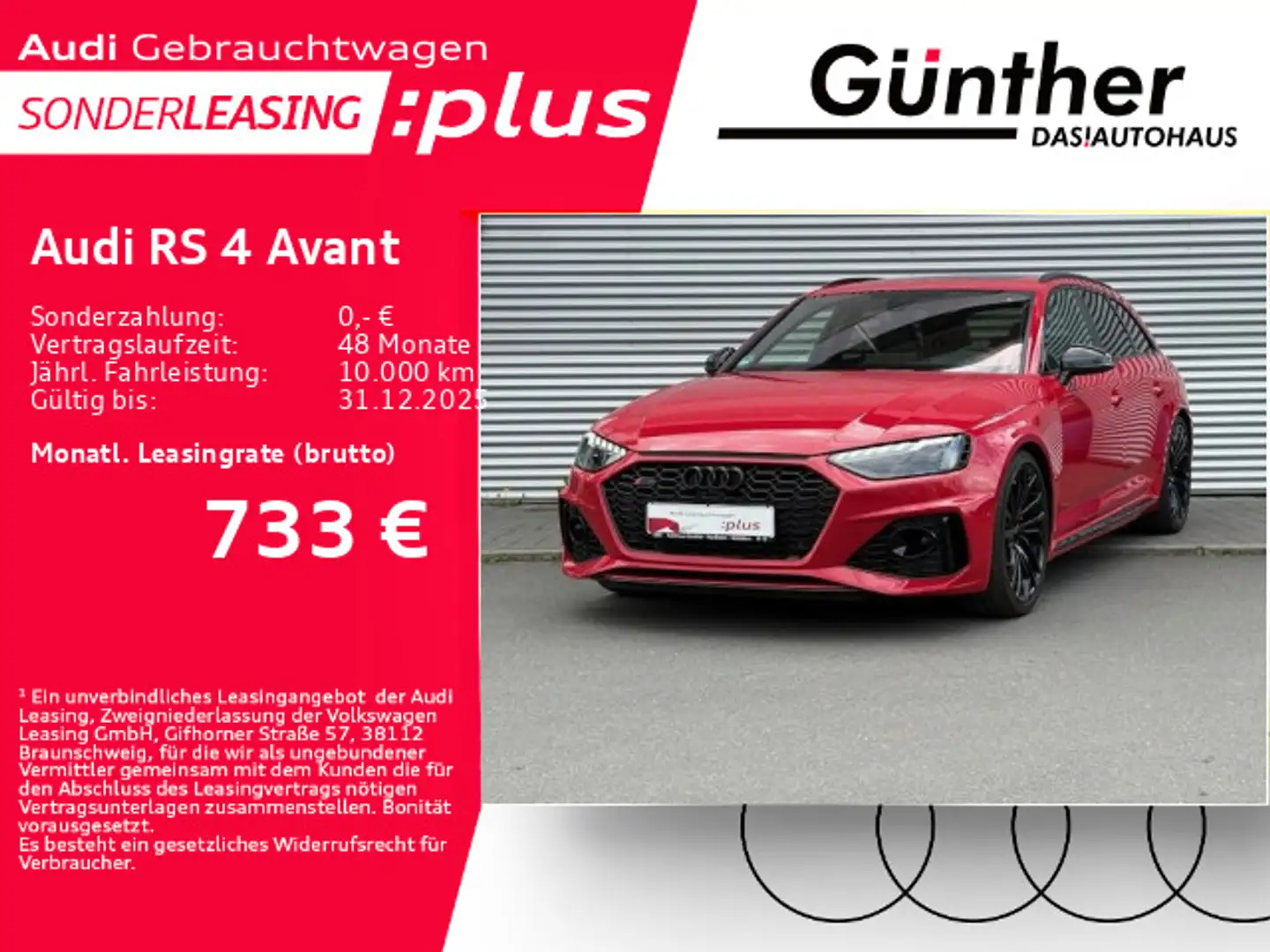 Audi RS4 +SPORTABGAS+PANORAMADACH+ Rot - 1