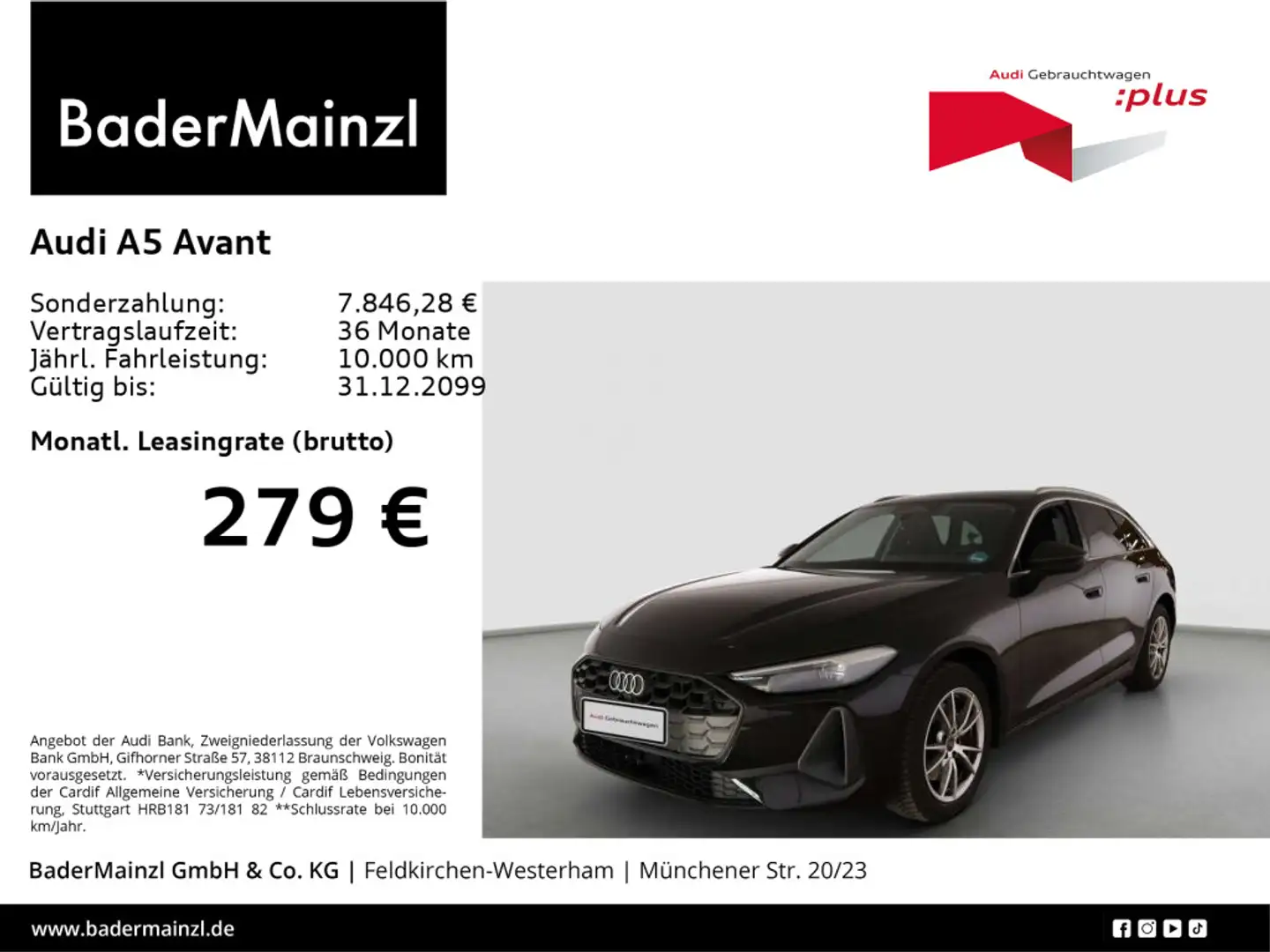 Audi A5 TFSI 110 kW S tronic AHK Navi ACC Kam. Schwarz - 1