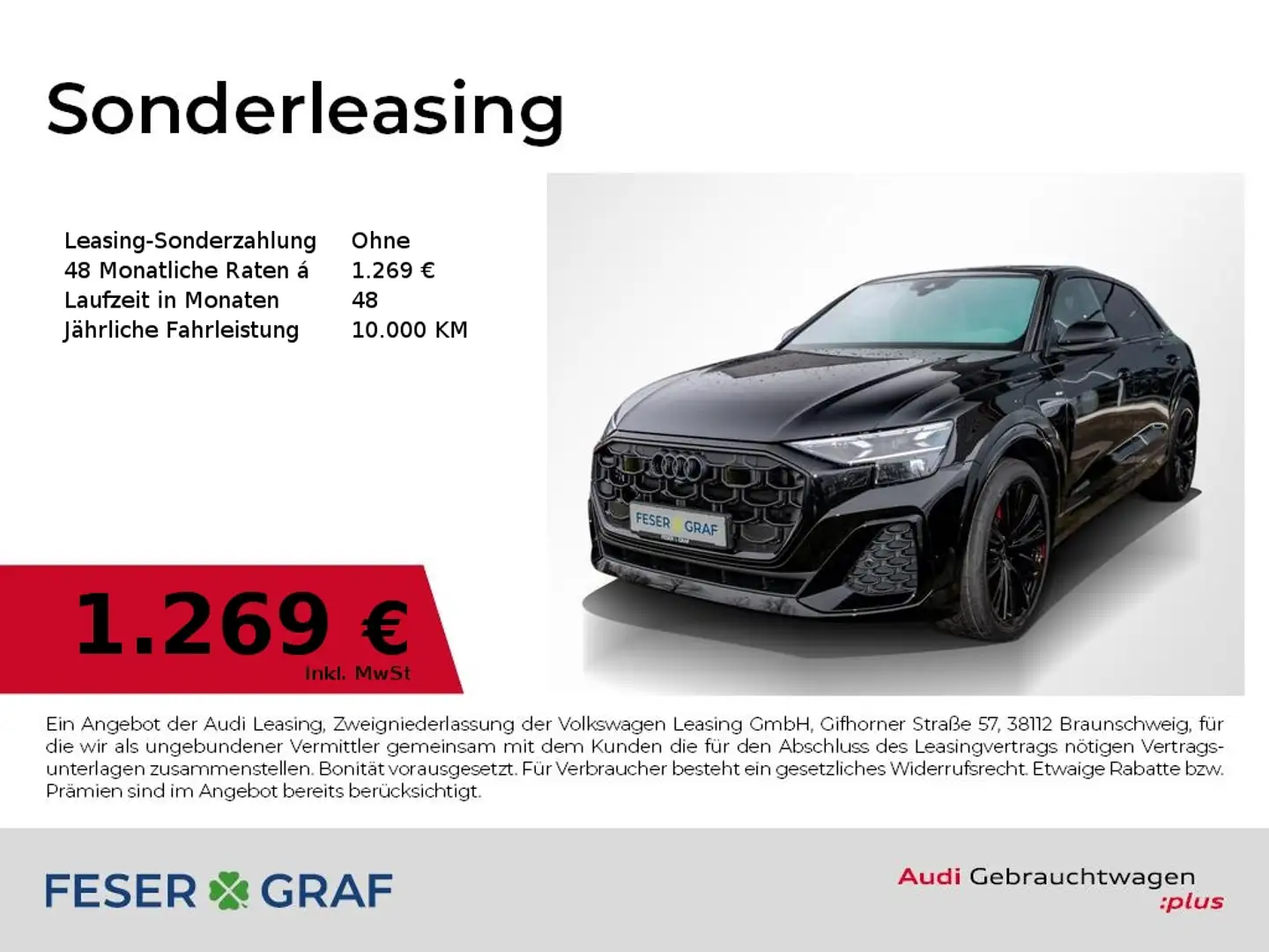 Audi Q8 50 TDI 3x S line /HD-Matrix/Pano/B&O/Standhzg/HuD/ Schwarz - 1