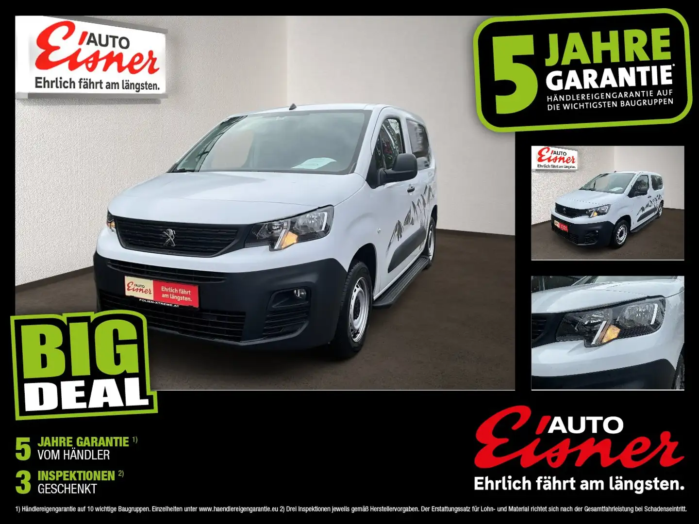 Peugeot Partner 1.5 BlueHDi 100 L1 Premium PDC, ACC Weiß - 1