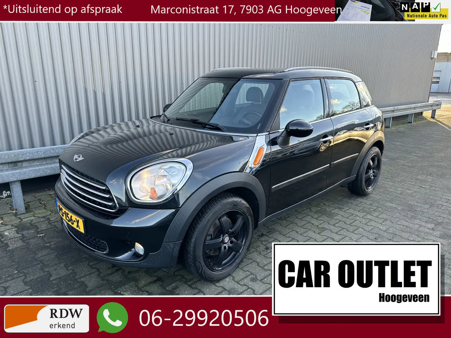 MINI Cooper Countryman Mini 1.6 Chili Leer Clima 159Dkm --Inruil Mogelijk Zwart - 1