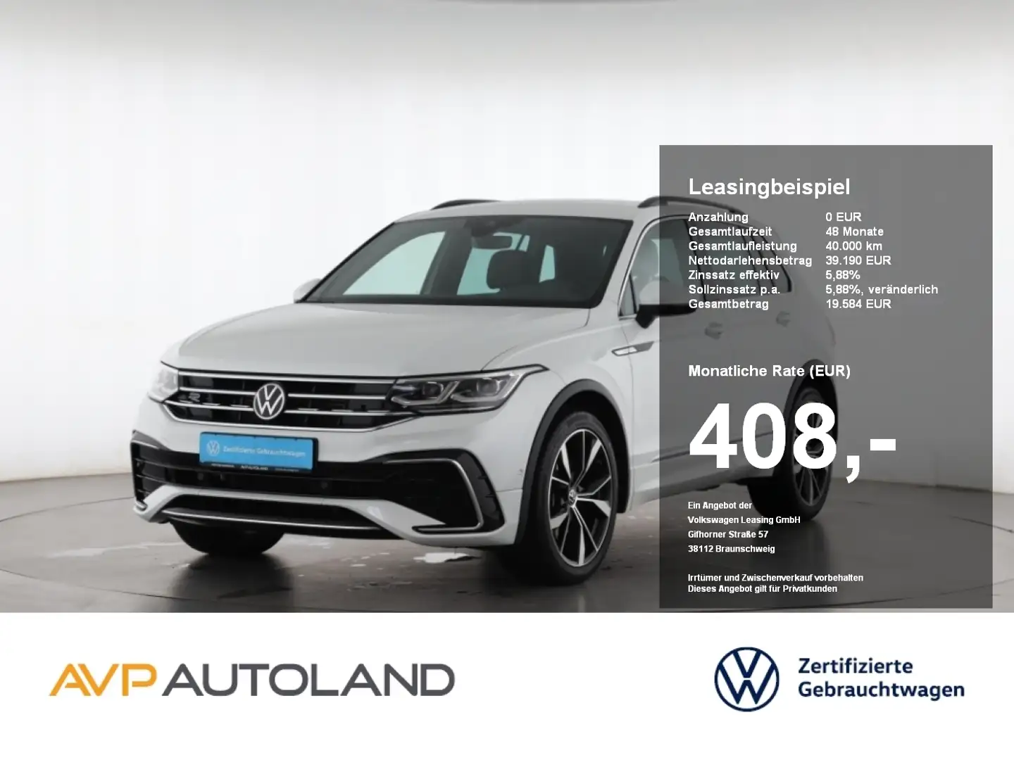 Volkswagen Tiguan 2.0 TSI DSG 4MOTION R-Line | AHK | LED | Weiß - 1