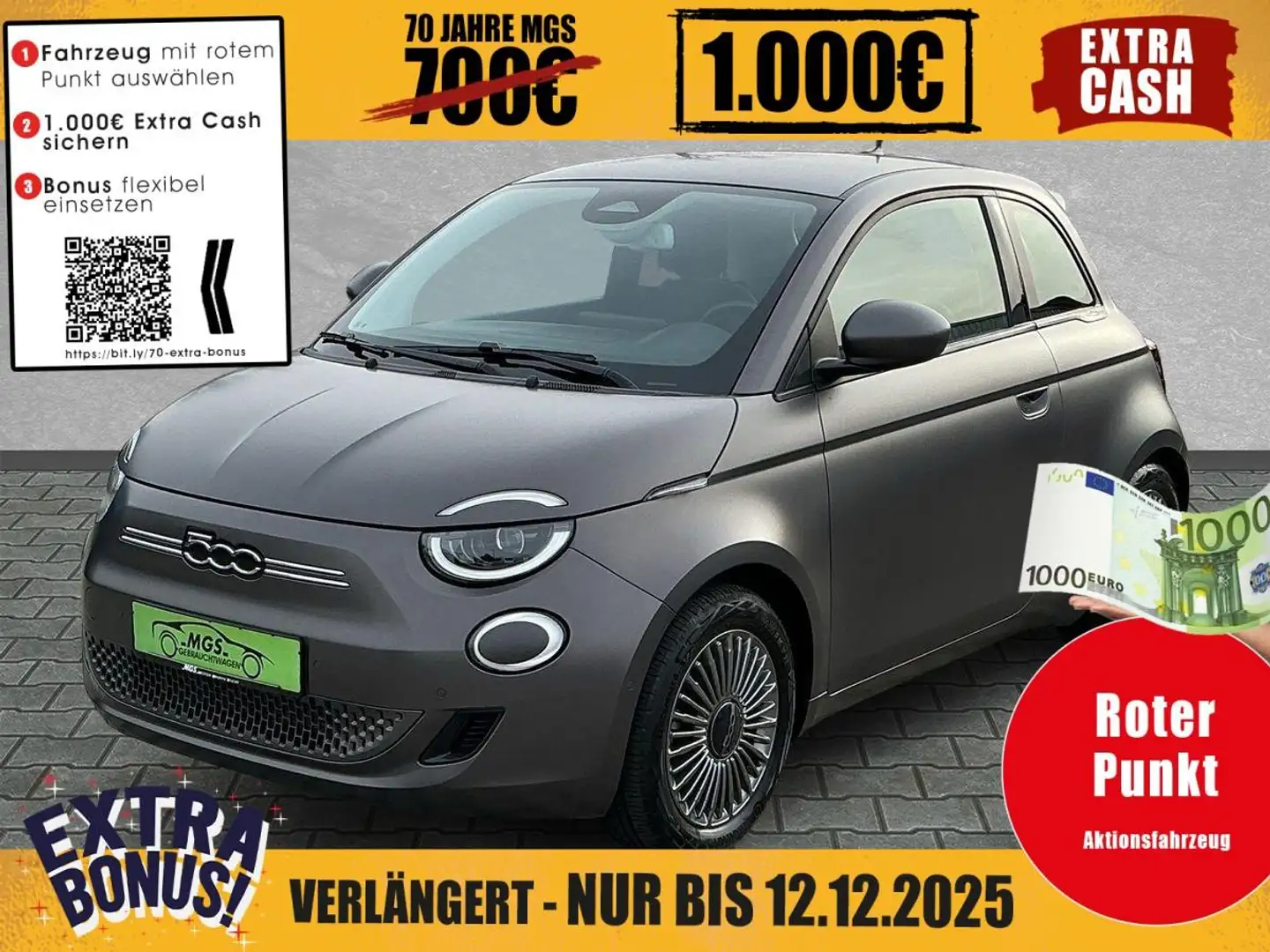 Fiat 500e 3+1 Passion DAB #ANDROID #NAVI #SHZ Grijs - 1