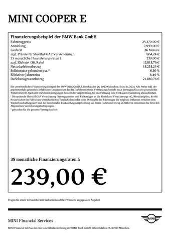 MINI Cooper E CHN DAB LED Parkassistent Shz