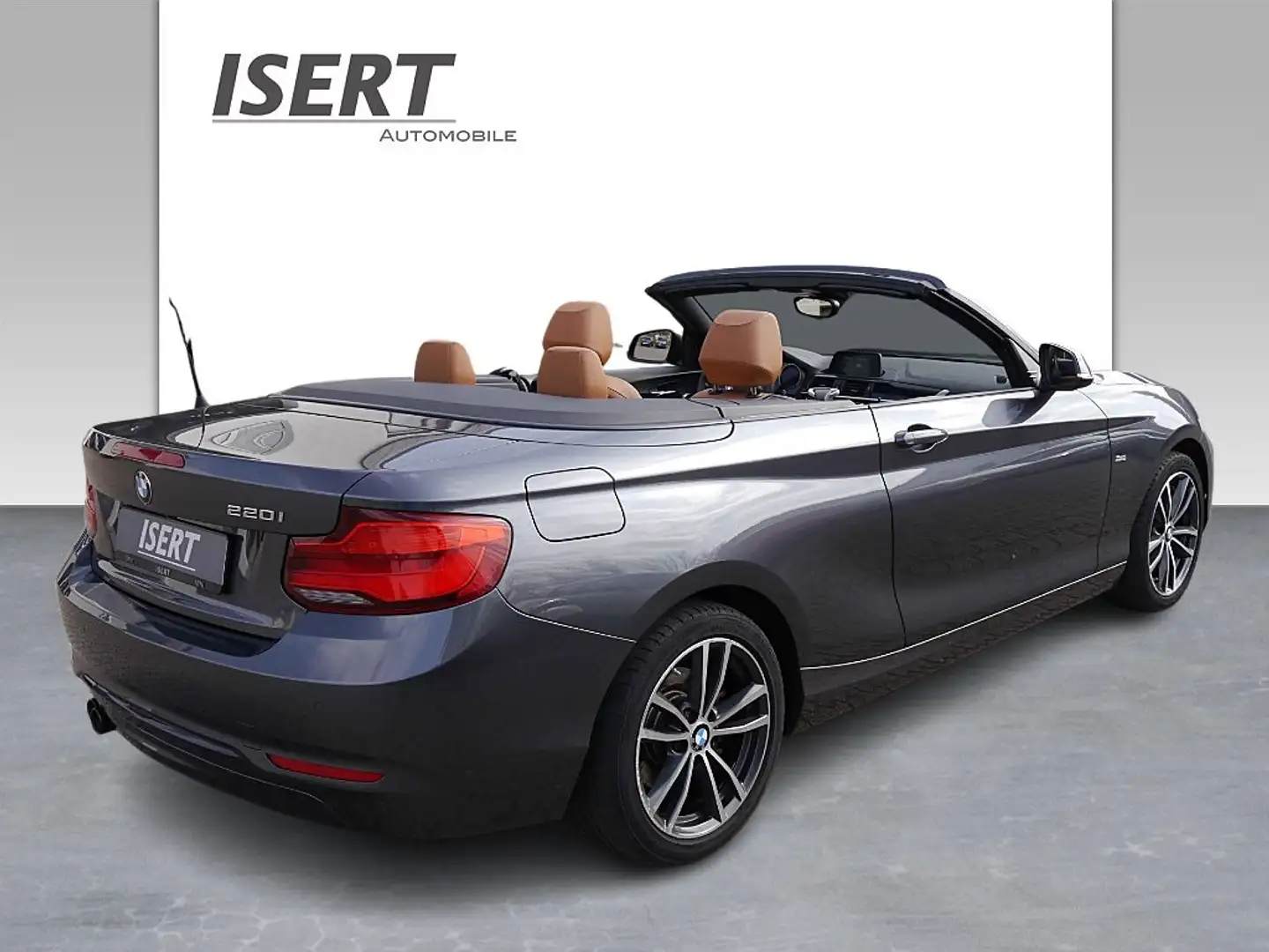 BMW 220 i Cabrio Sport Line A. +RFK+LED+DAB+NAVI+GRA Gris - 2
