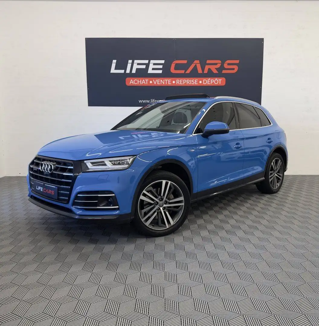 Audi Q5 55 TFSI e 367ch S line quattro 2019 Toit ouvrant entretien à jour Bleu - 1