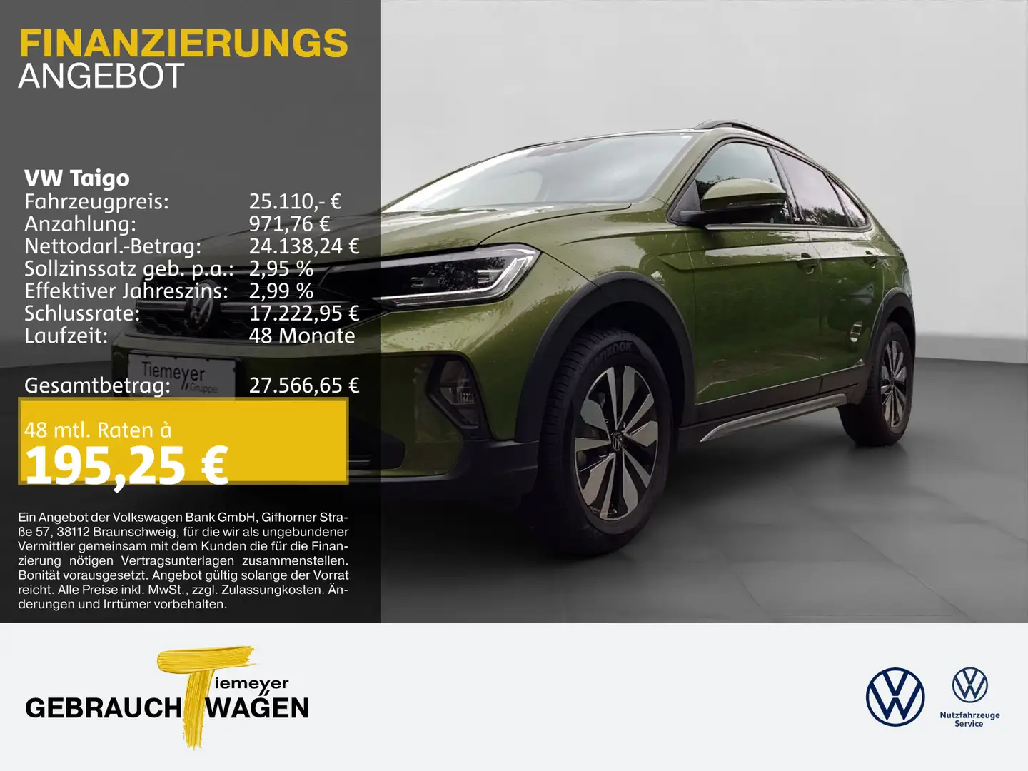 Volkswagen Taigo 1.0 TSI DSG MOVE IQ.LIGHT AHK KAMERA ASSIS Verde - 1