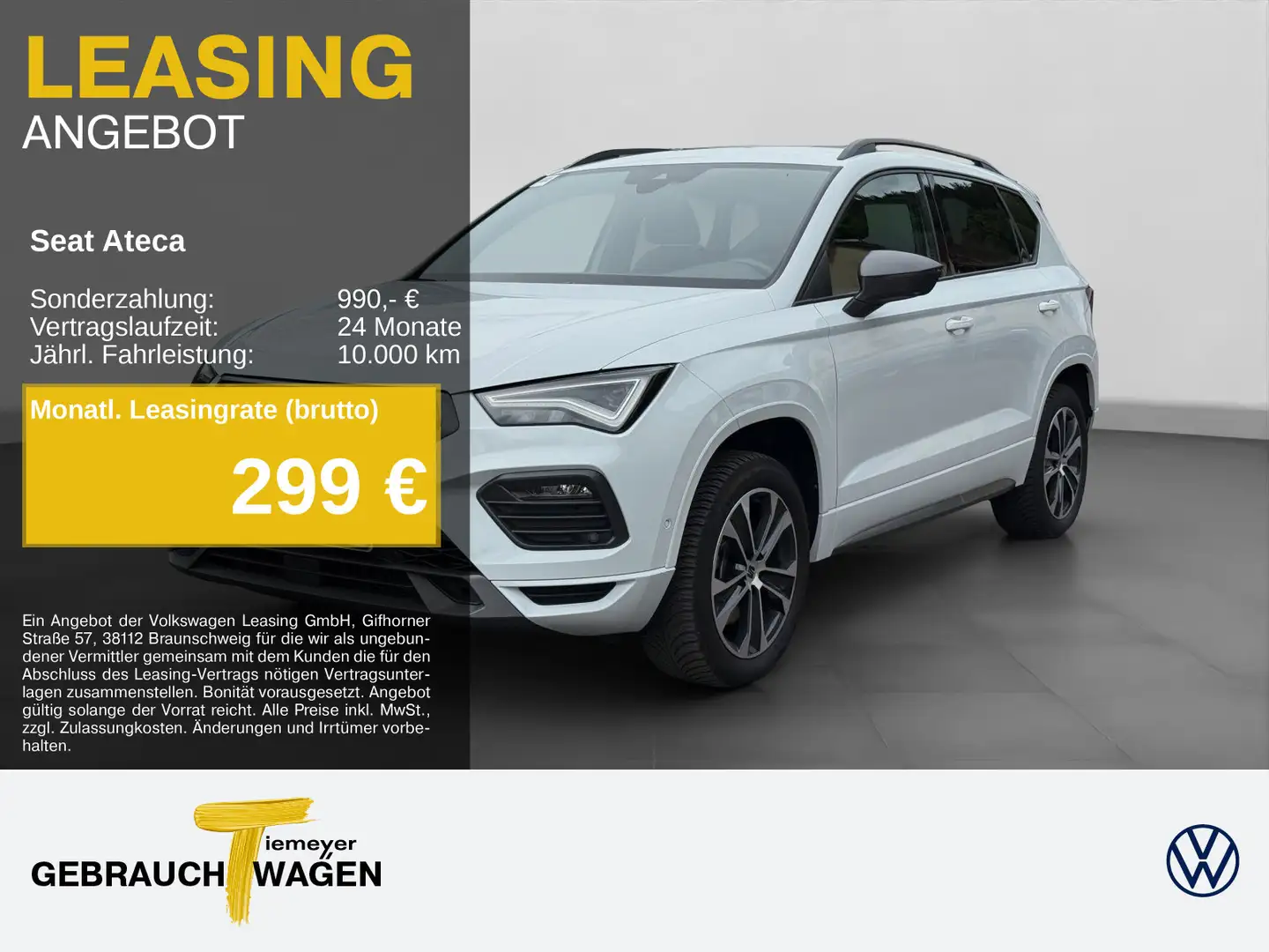 SEAT Ateca 2.0 TDI DSG FR AHK SIDE-ASSIST KAMERA NAVI Weiß - 1