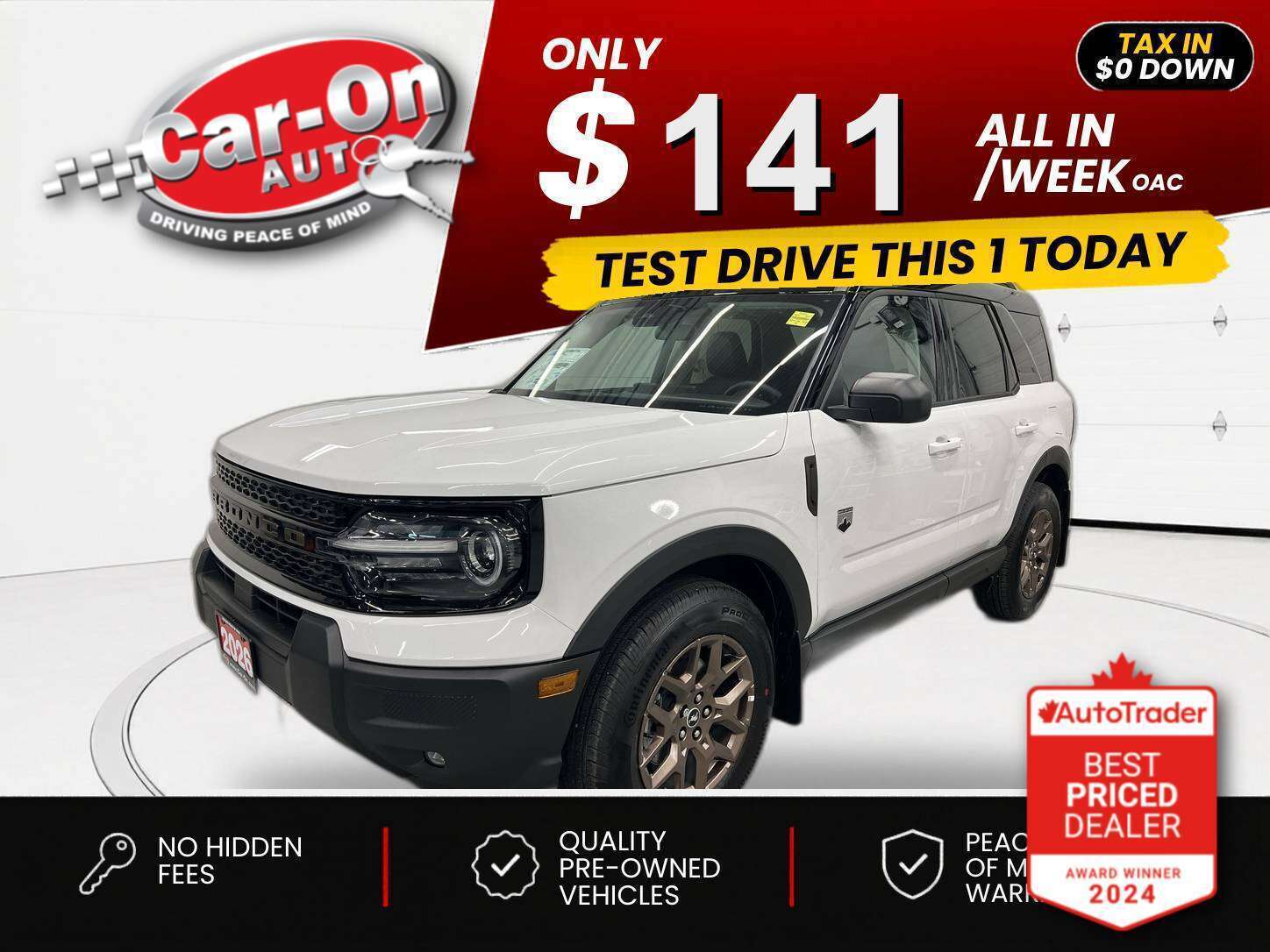 2026 Ford Bronco Sport $0 DOWN $141/WEEK ALL IN