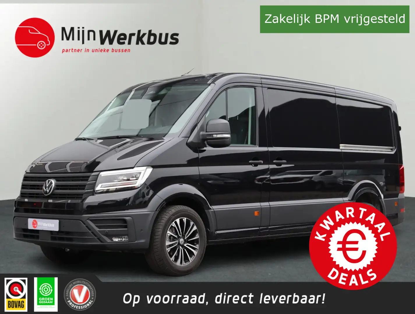 Volkswagen Crafter 35 2.0 TDI L3H2 Exclusive | Facelift | 2x schuif | Noir - 1