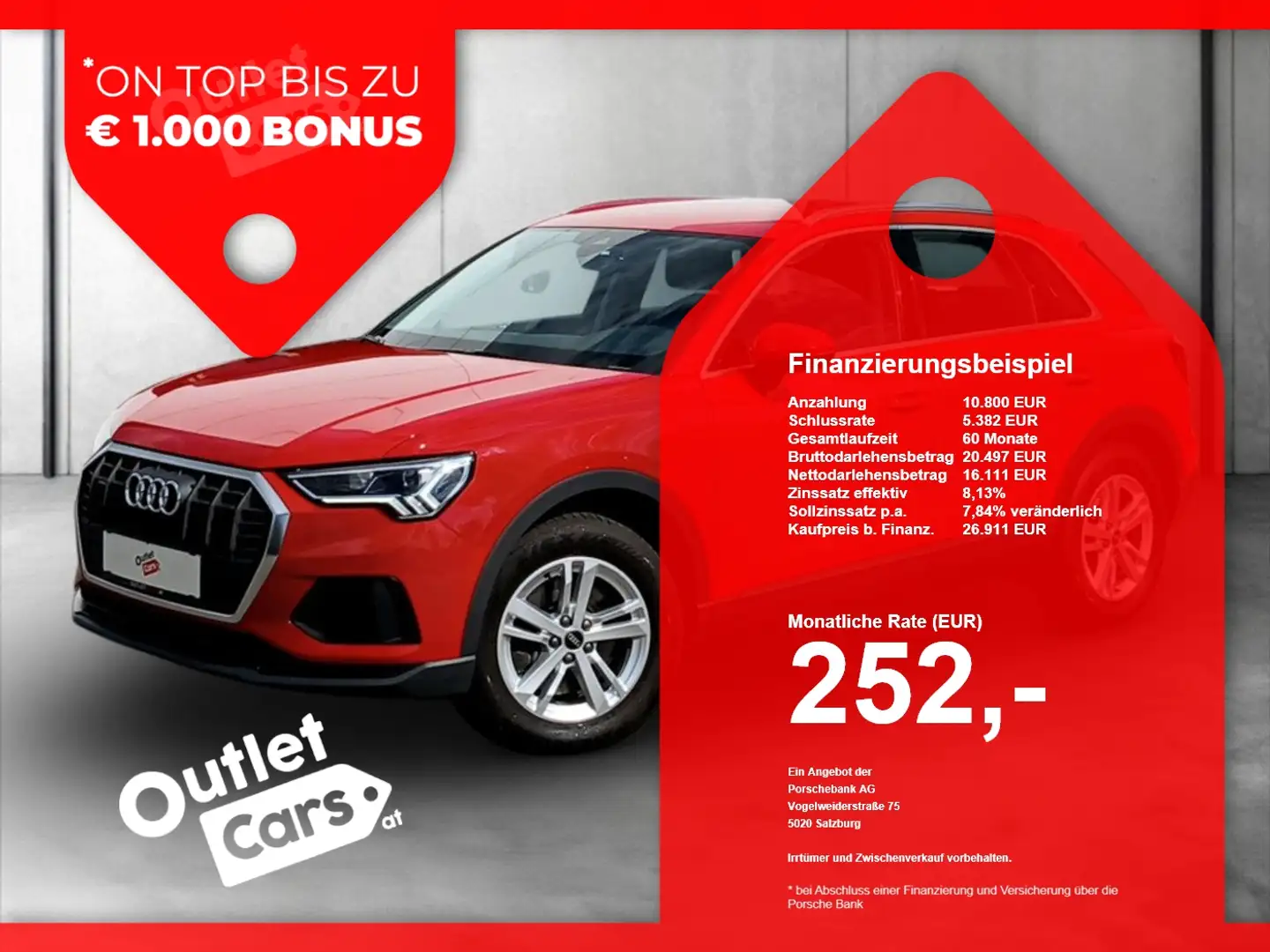 Audi Q3 40 TDI quattro Aut. LED+LEDER+NAVI+MEGAPREIS Rot - 1