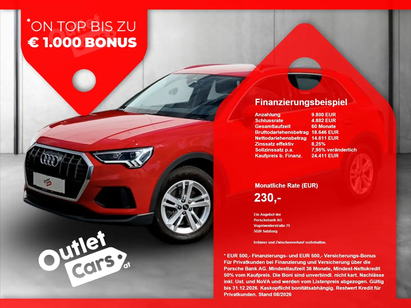 Audi Q3 40 TDI quattro Aut. LED+LEDER+NAVI+MEGAPREIS Rot - 1