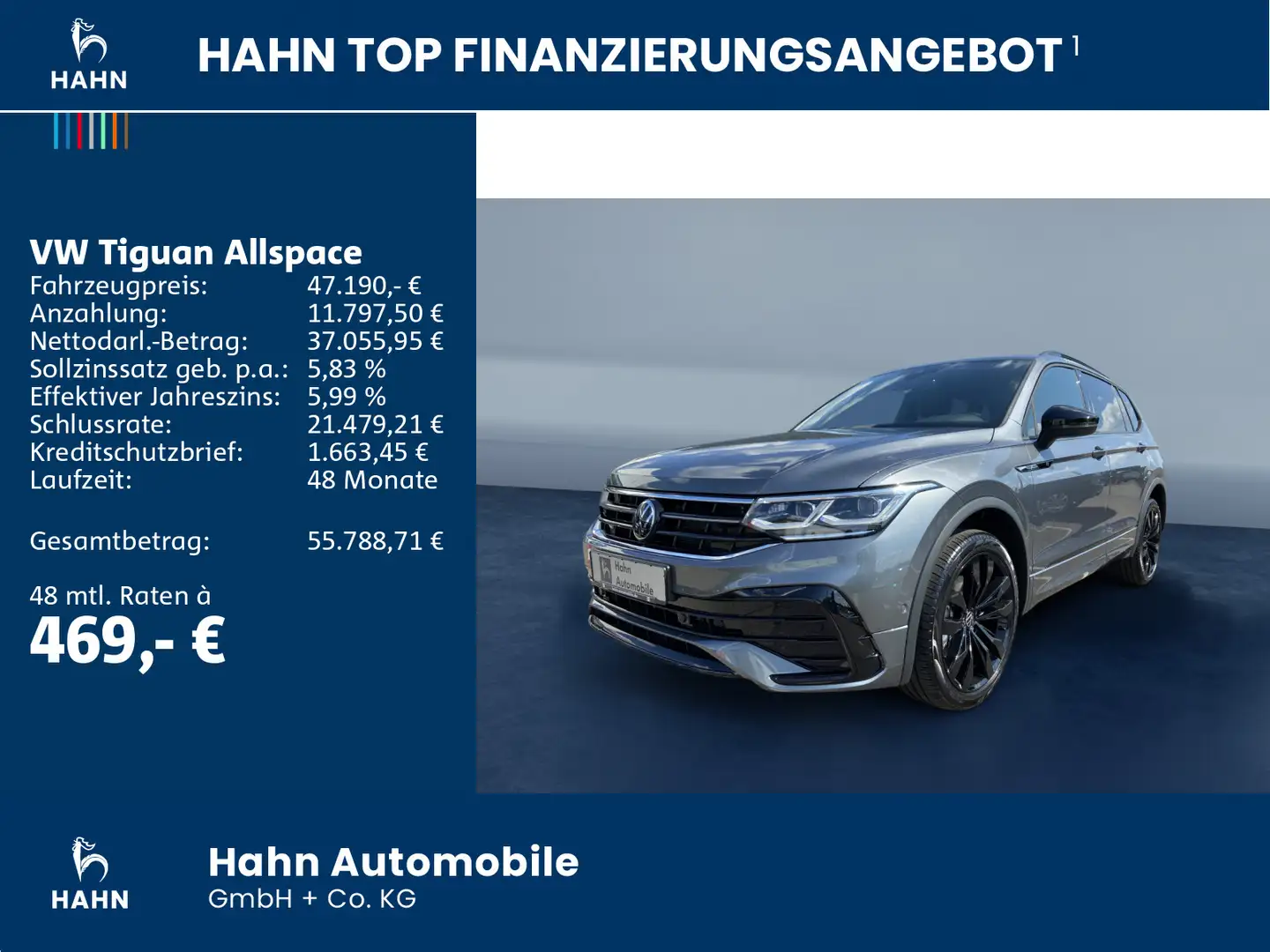 Volkswagen Tiguan Allspace R-Line "BLACK STYLE" AHK STANDH Grau - 2
