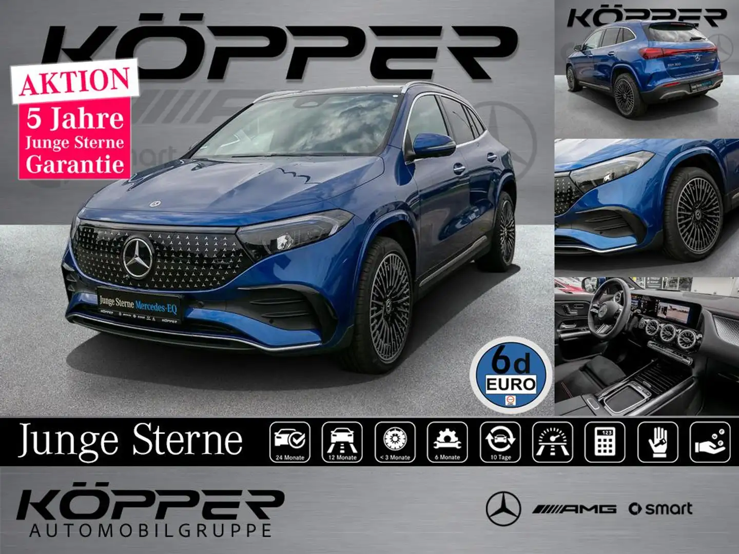 Mercedes-Benz EQA 300 4M AMG Premium Pano Distronic LED Kamera Blau - 1