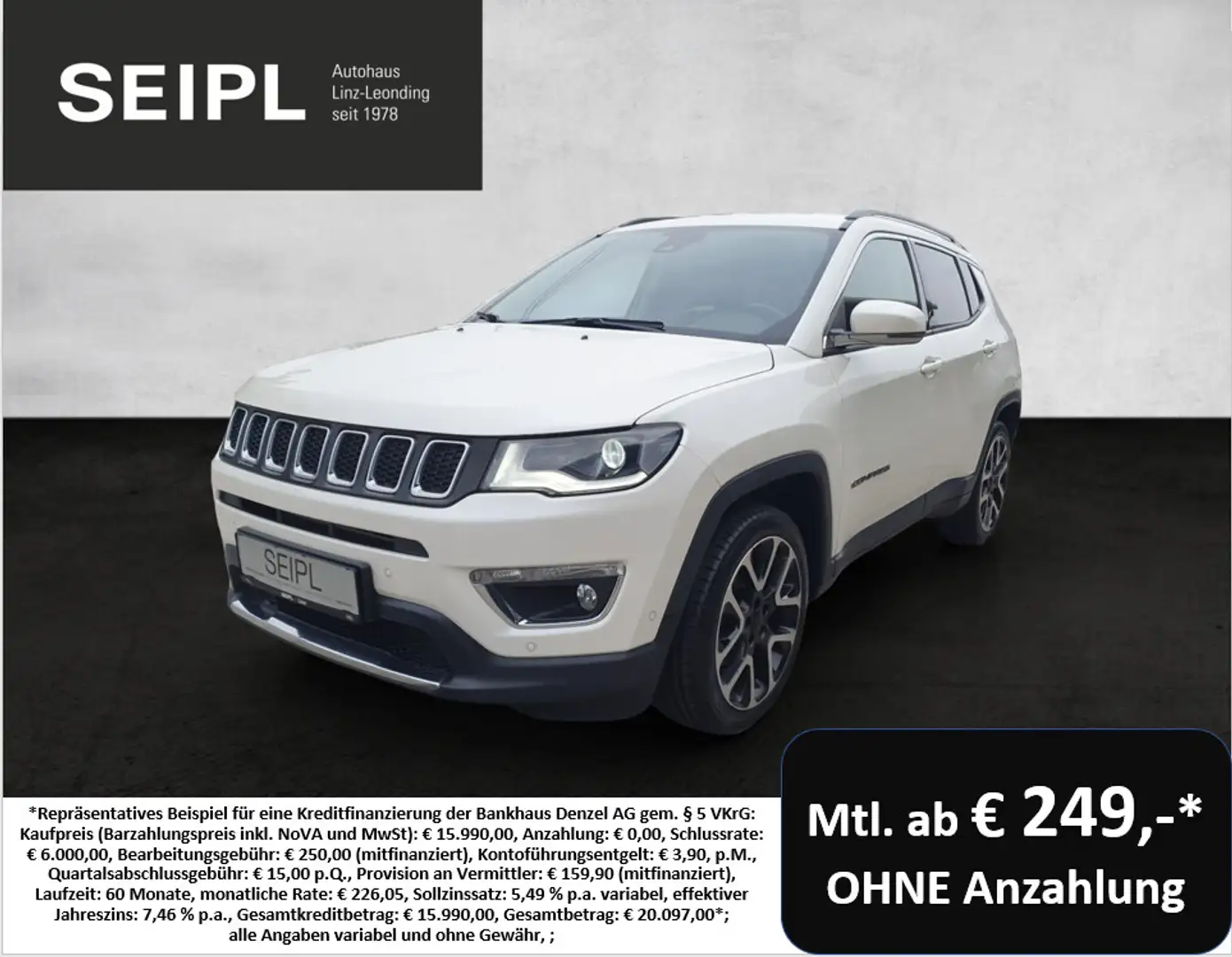 Jeep Compass 1,4 MultiAir2 FWD Limited Weiß - 1