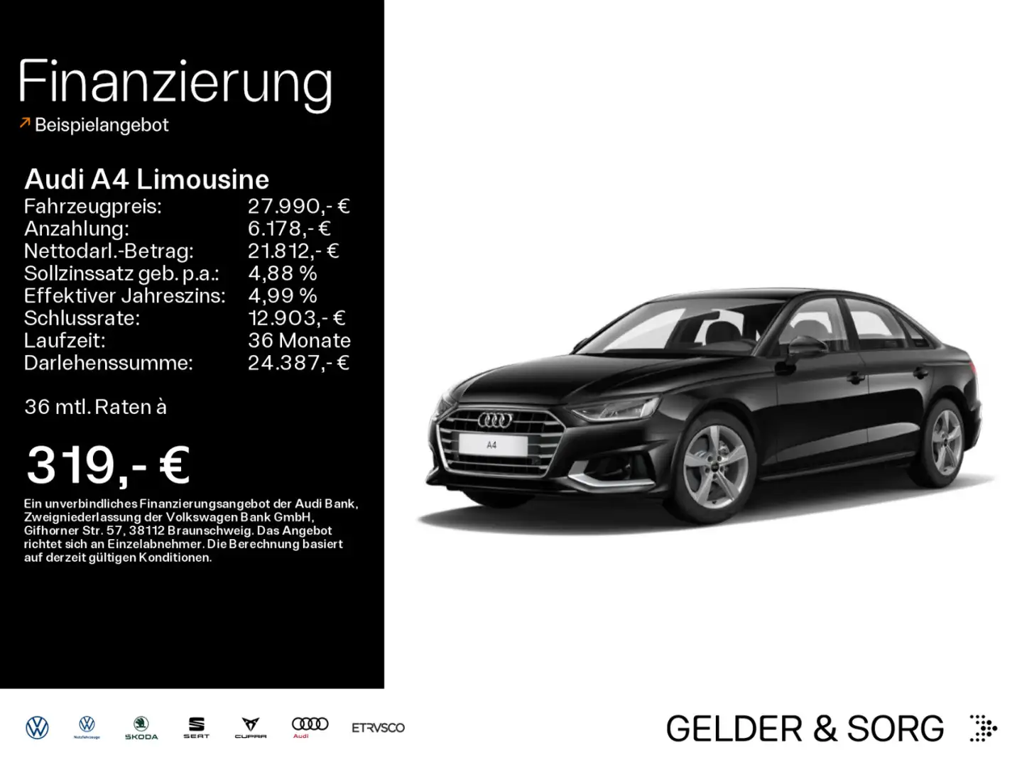 Audi A4 advanced 35 TDI Navi*PDC*DAB*LED*GR Nero - 1