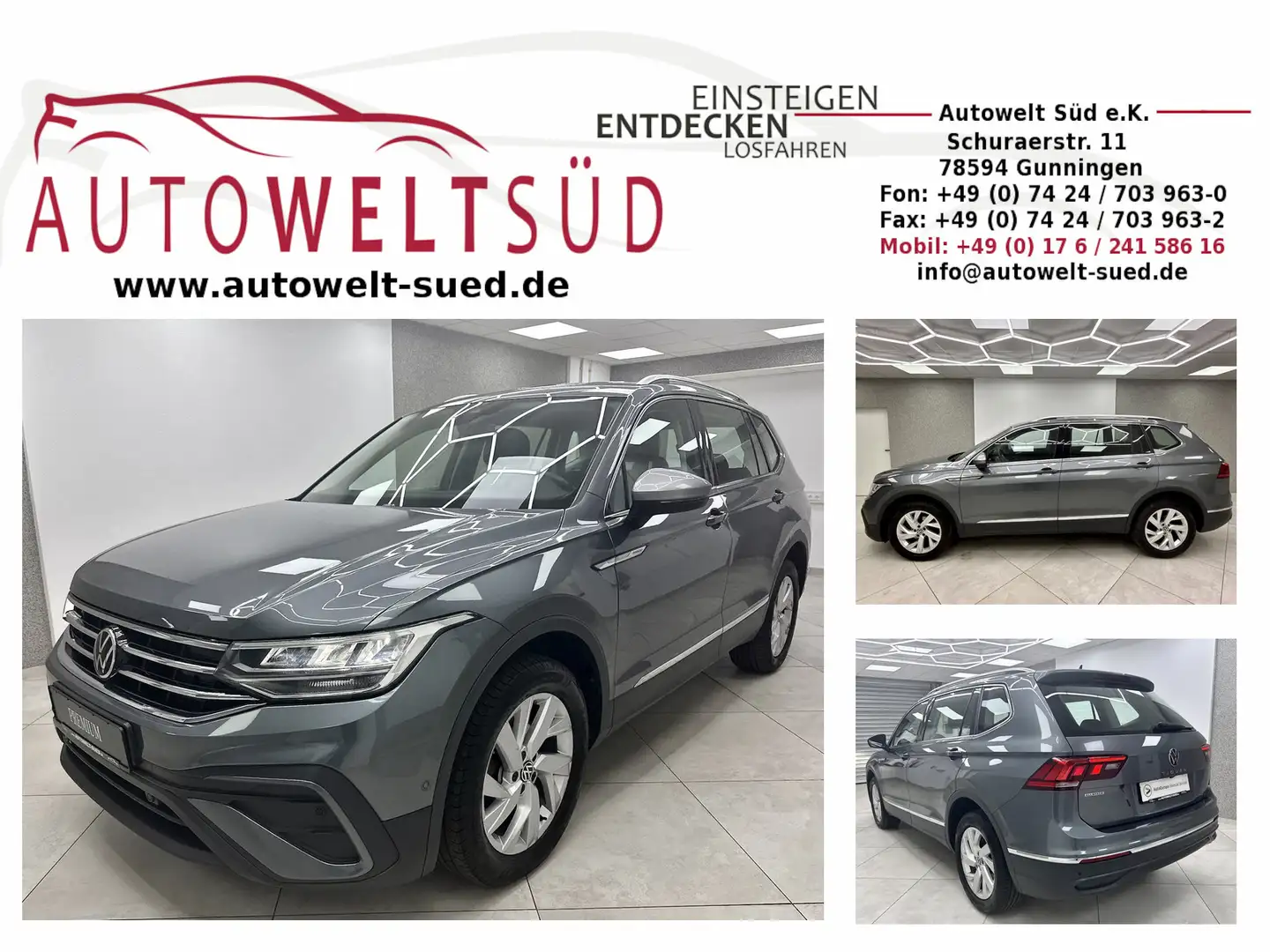 Volkswagen Tiguan Allspace 2.0 TDI DSG Life HUD RCam AHK ACC Grau - 1