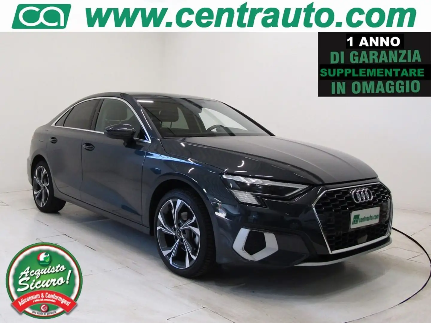 Audi A3 Sedan 35 1.5 TFSI S tronic Advanced MHEV *PELLE* Gris - 1