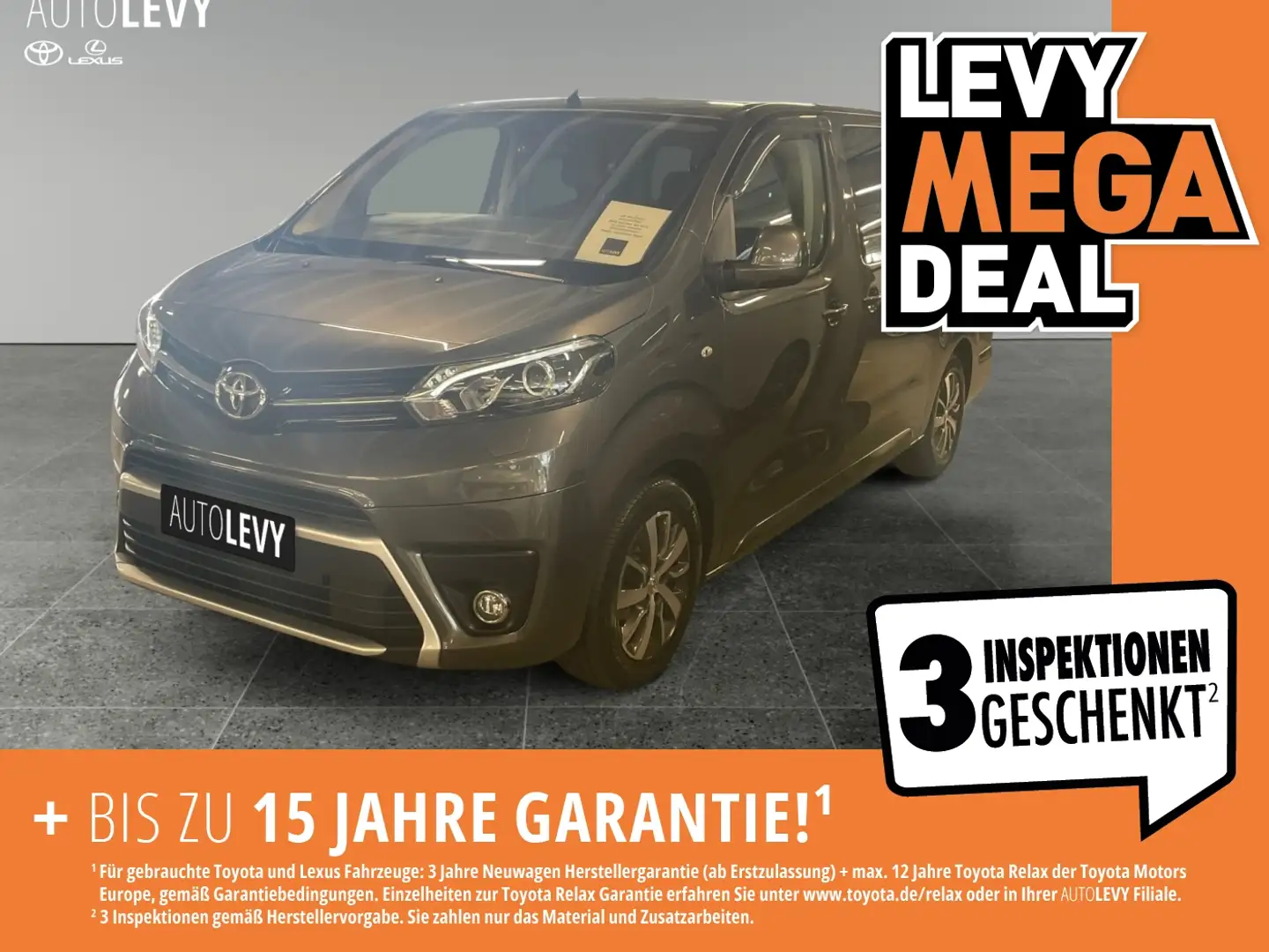 Toyota Proace Verso 2.0 L2 Executive AHK+StandHeiz+Leder Сірий - 1